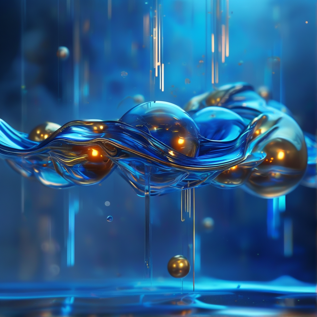Abstract Blue Liquid Metal