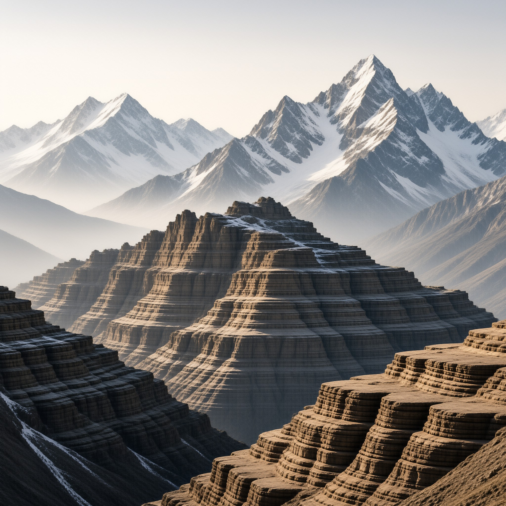 Stepped Mountain Landscape