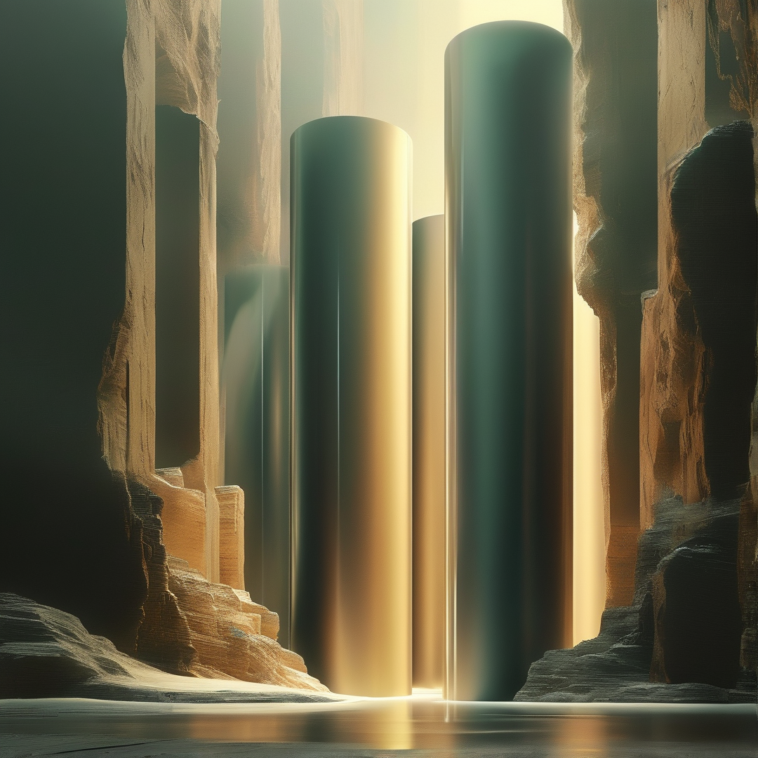 Luminous Columns in Canyon