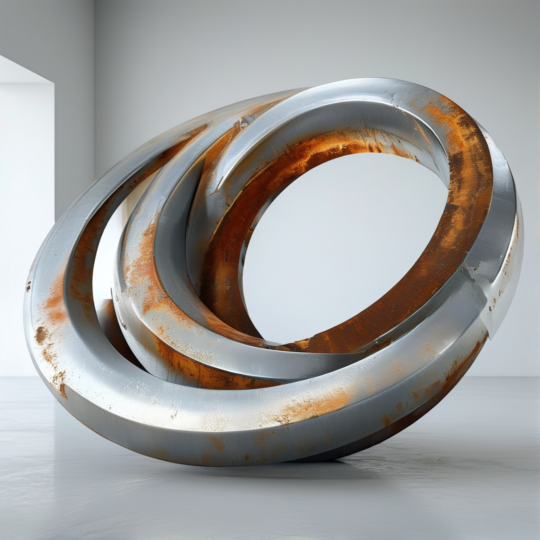 Abstract Metal Ring Sculpture