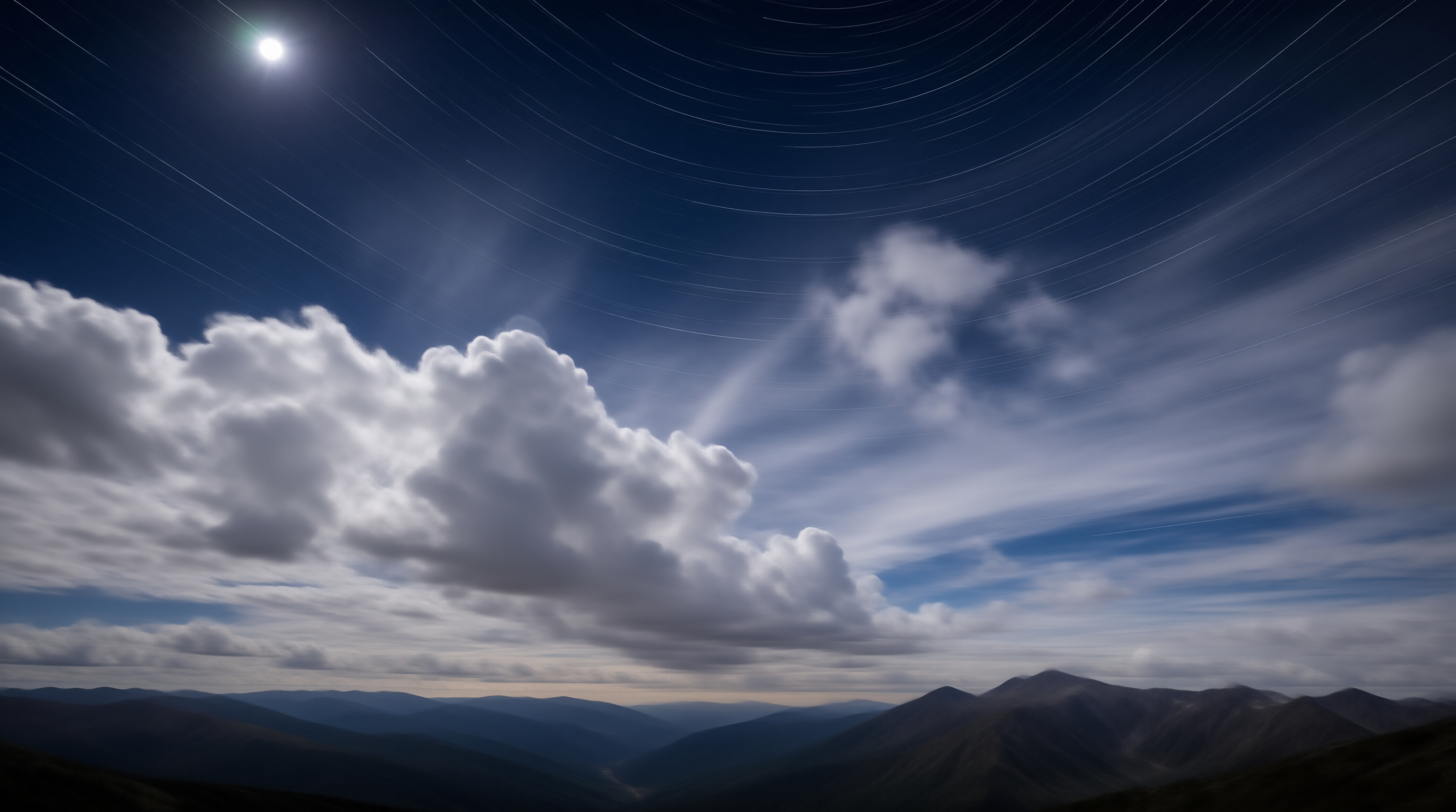 Star Trails Over Mountains