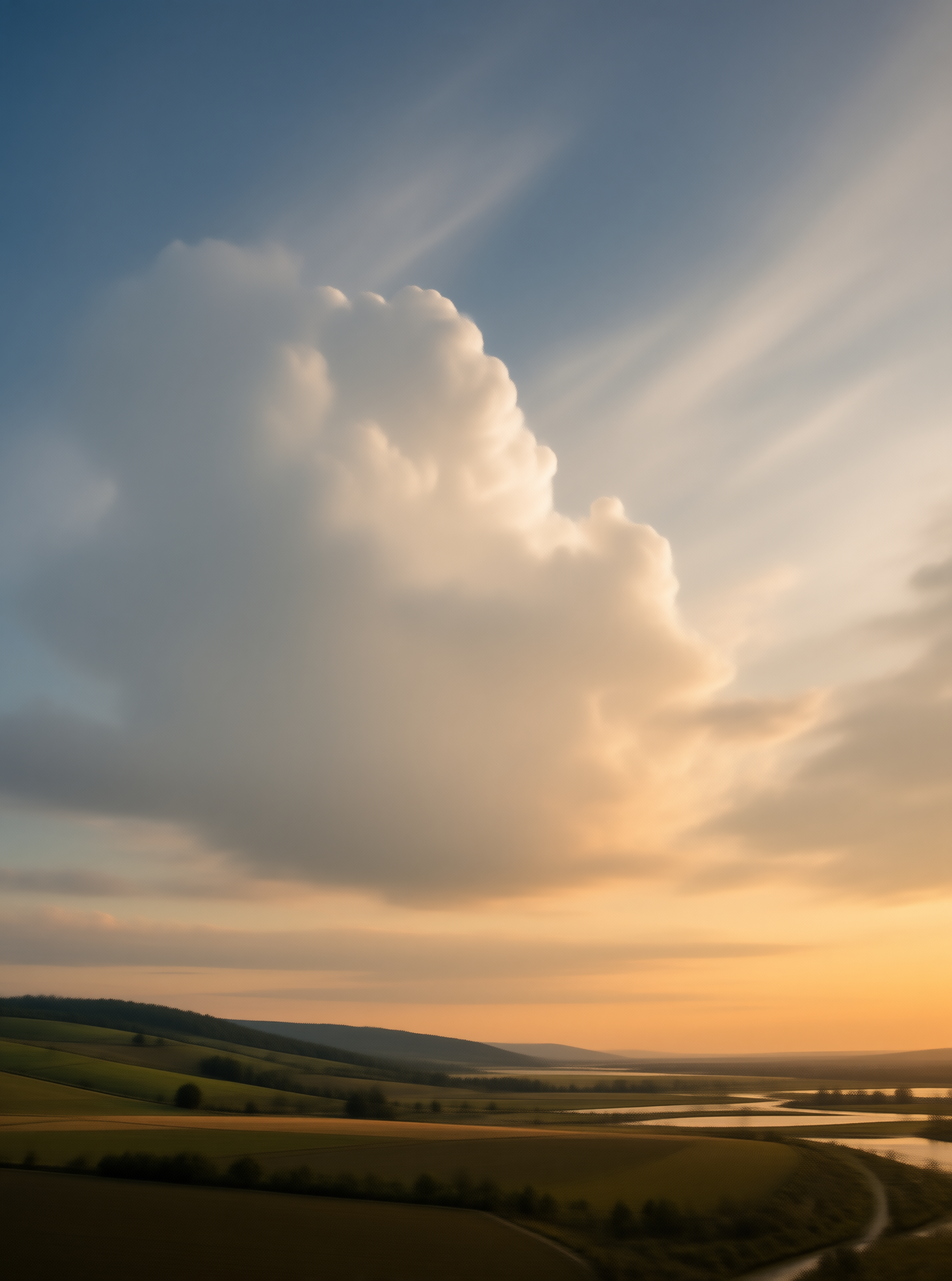 Golden Hour Valley Landscape