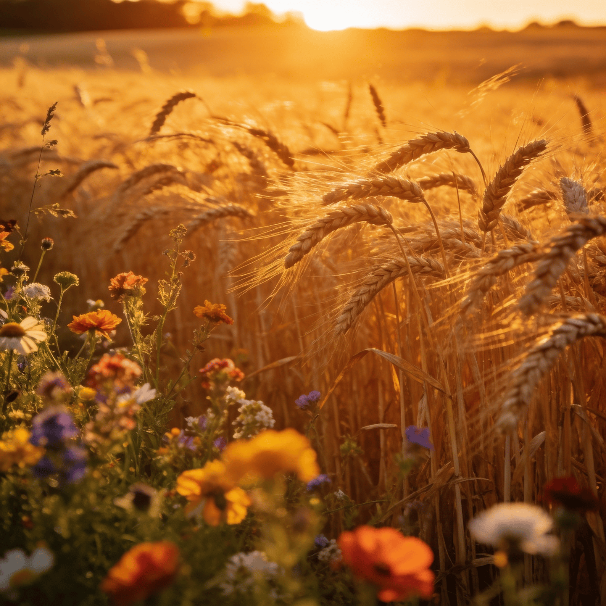 Wildflower Meadow in Warm Haze