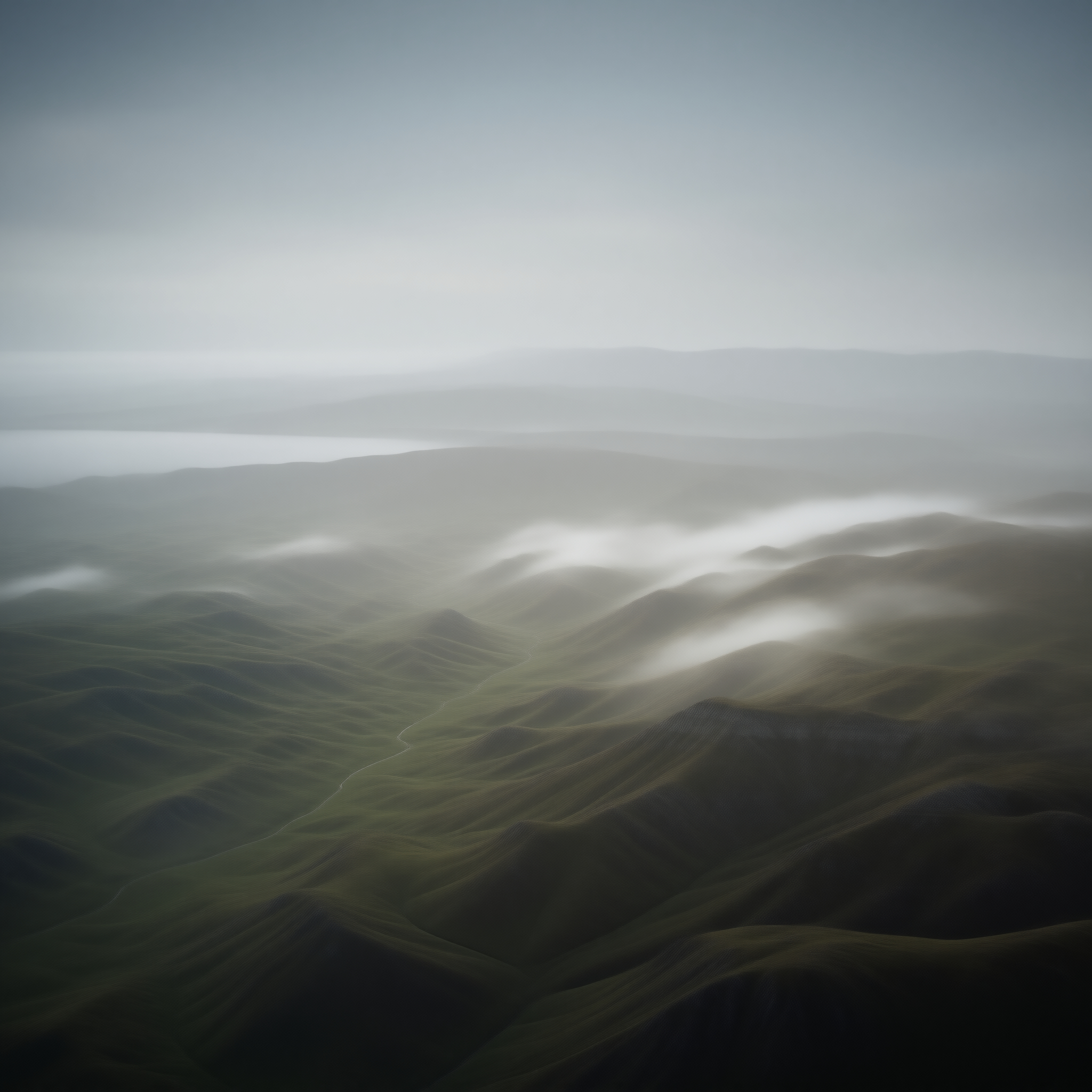 Misty Highland Landscape