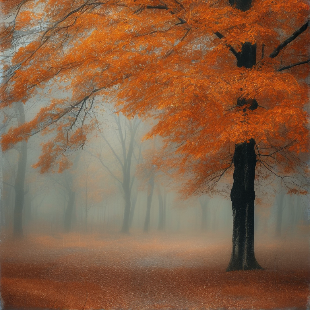 Misty Autumn Forest