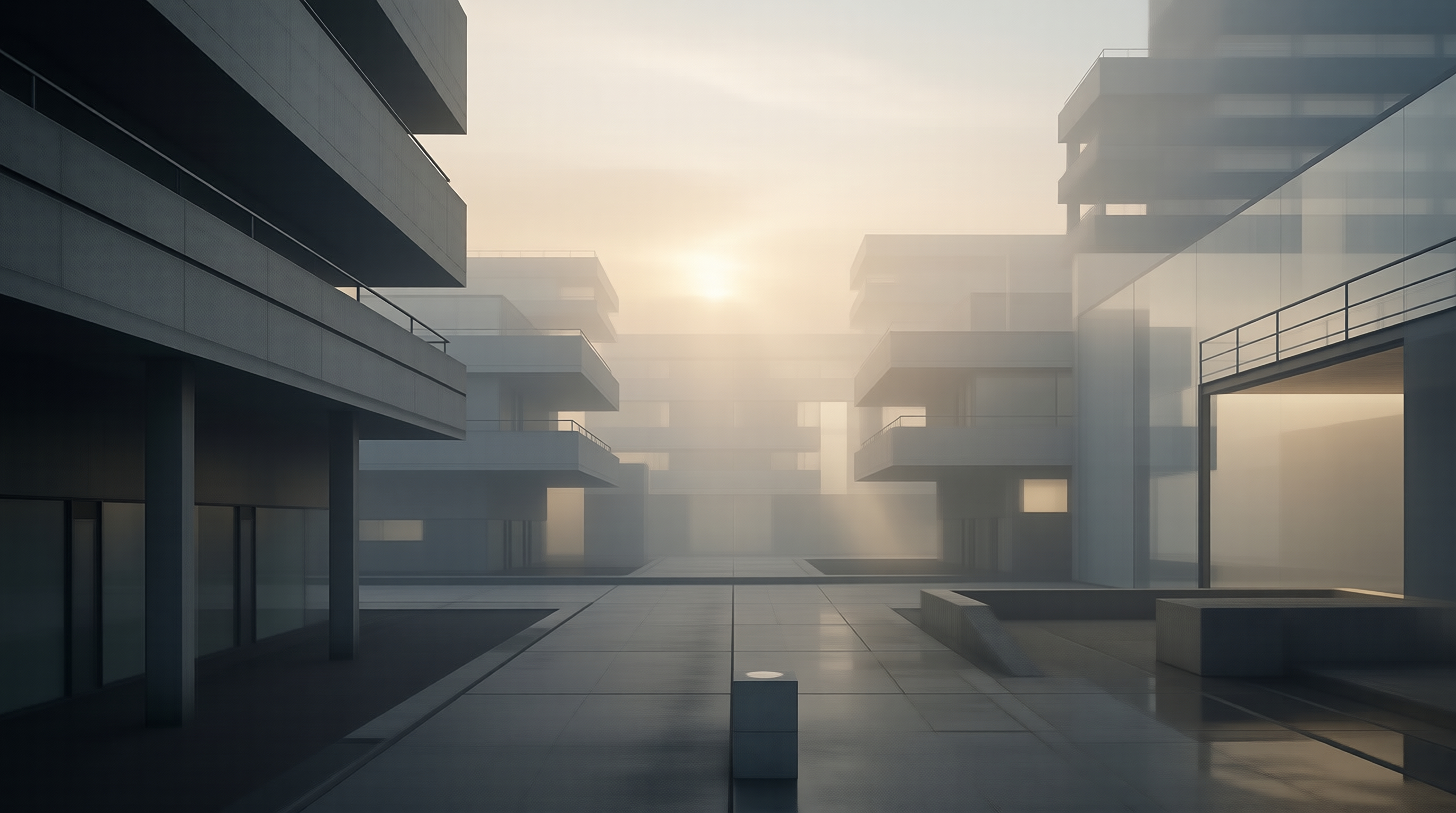 Modern Architecture in Fog