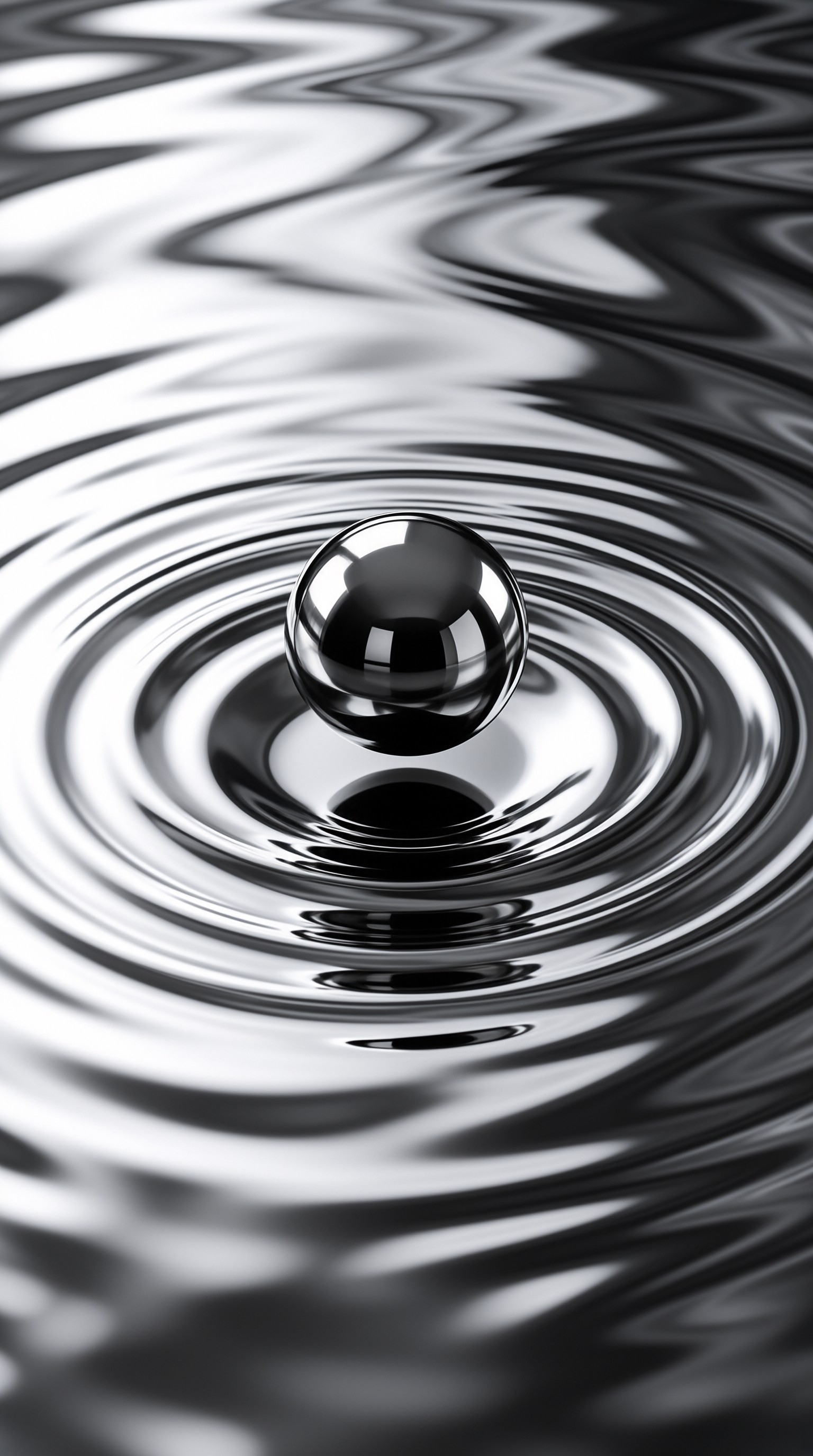 Black and White Water Droplet Ripple