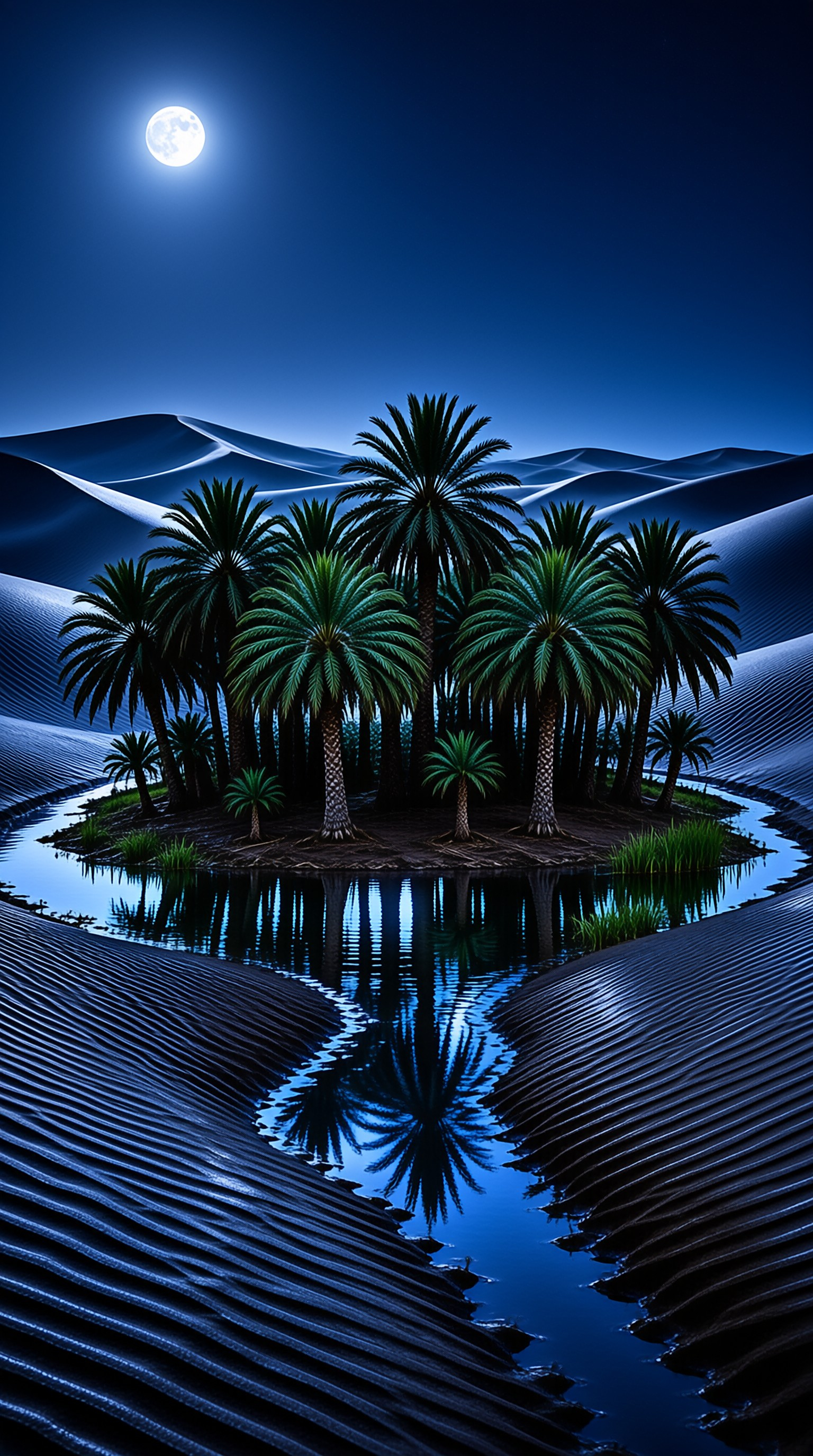 Moonlit Desert Oasis