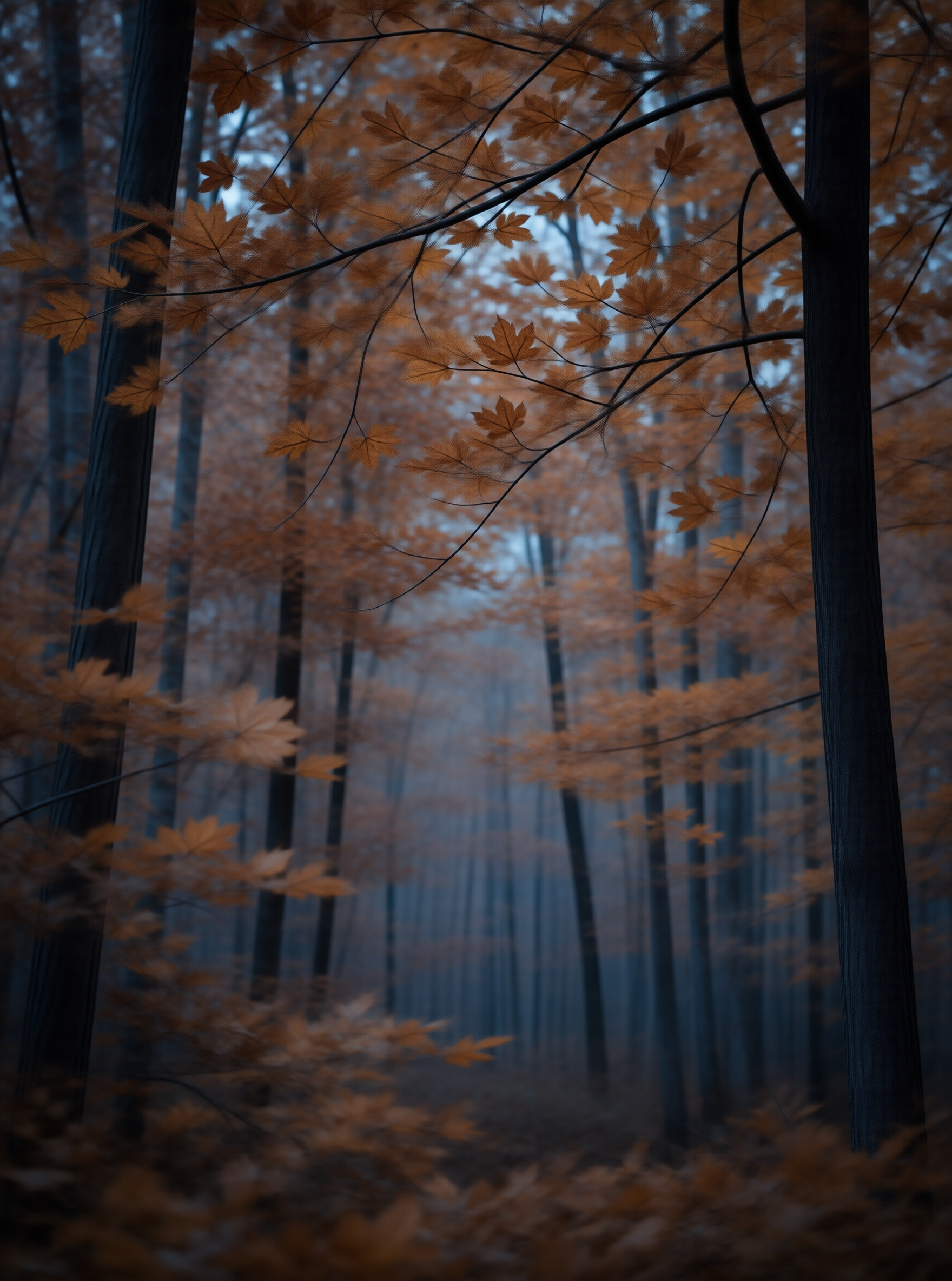 Misty Autumn Forest