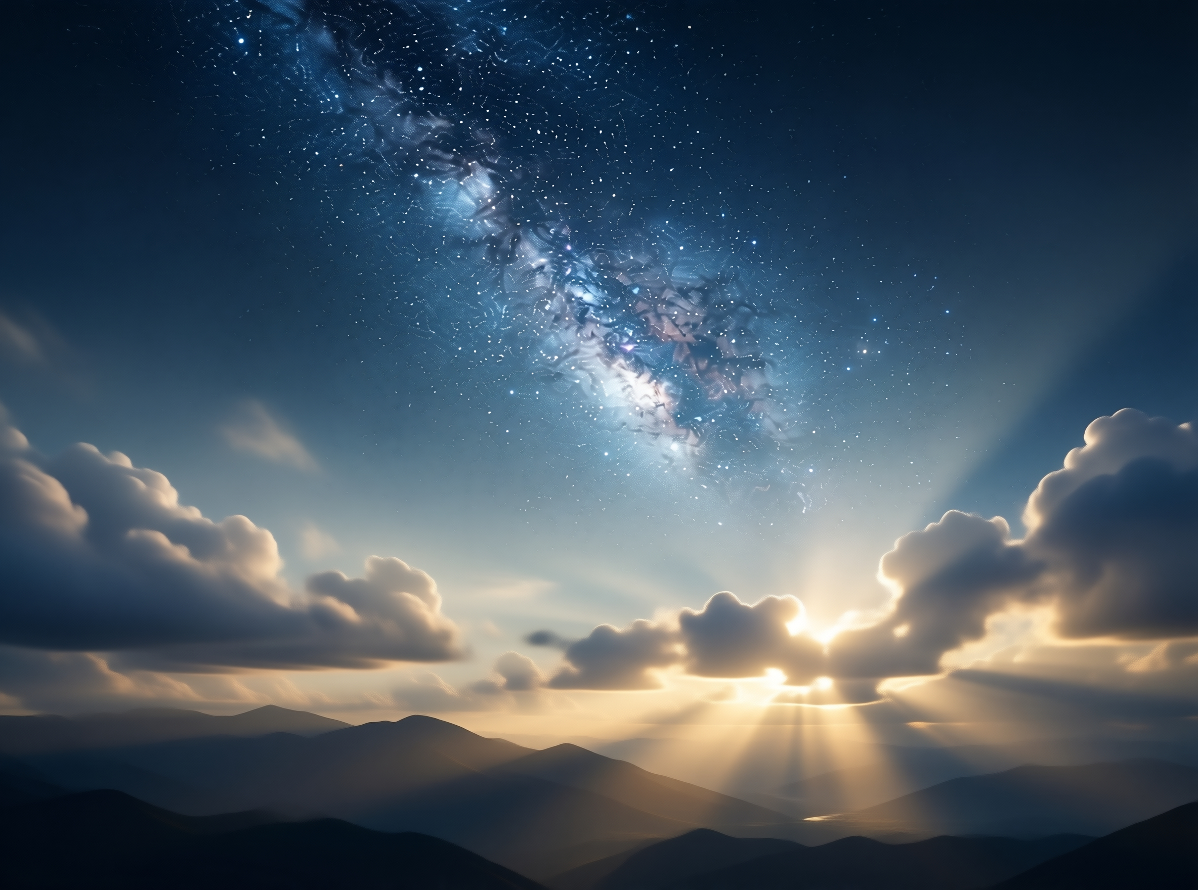 Milky Way Over Mountains