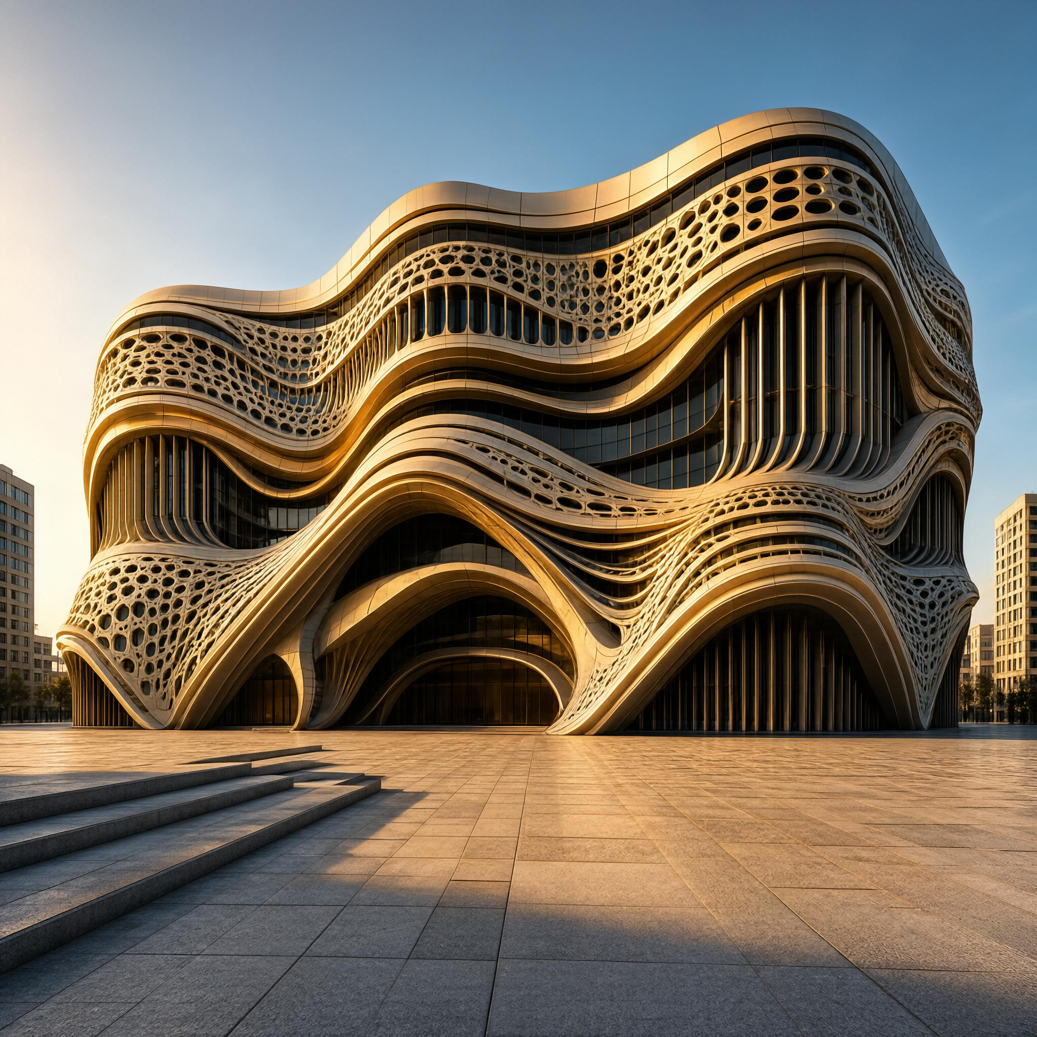Modern Wave-Shaped Building