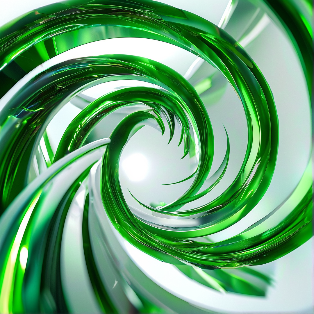 Green Spiral Glass