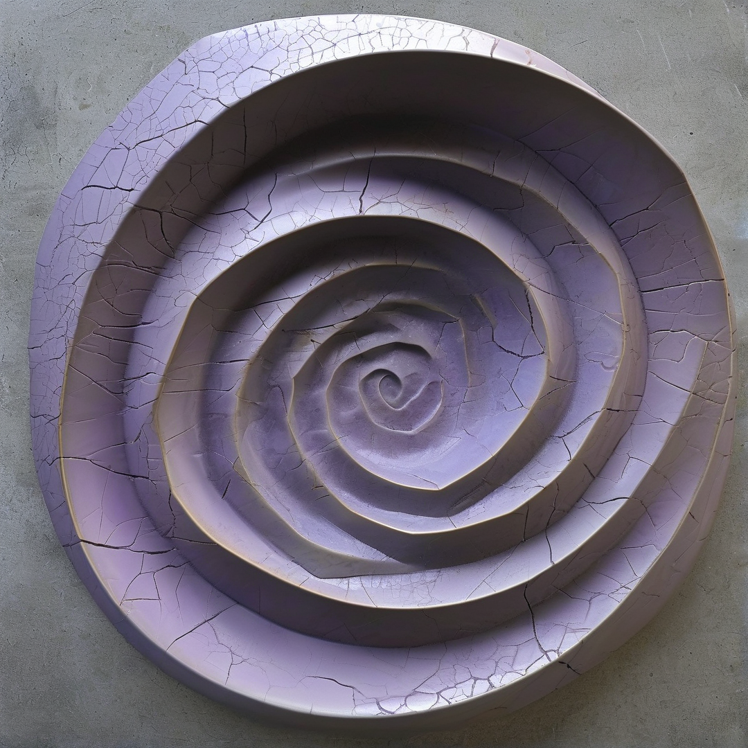 Cracked Purple Spiral Vessel
