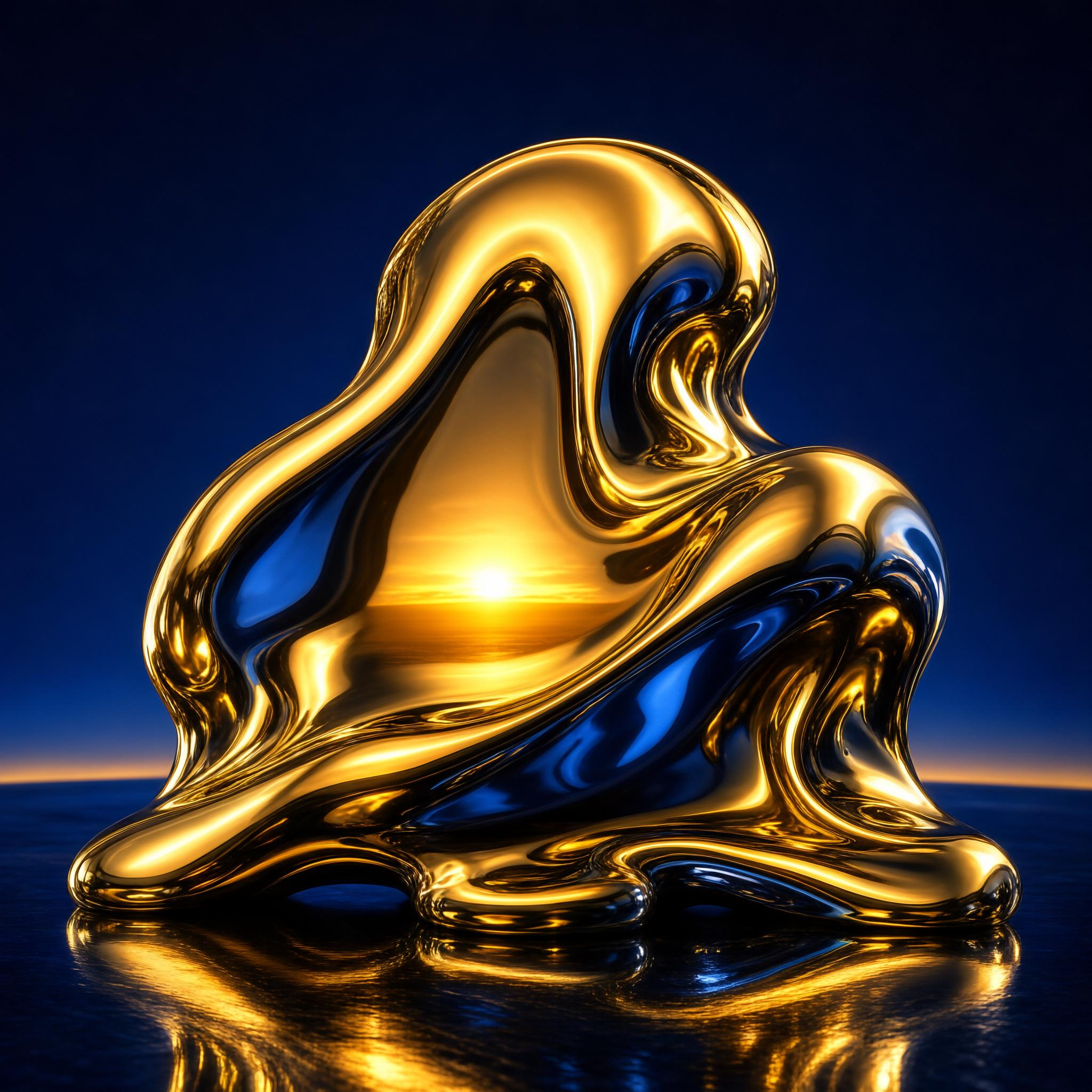 Golden Liquid Sculpture