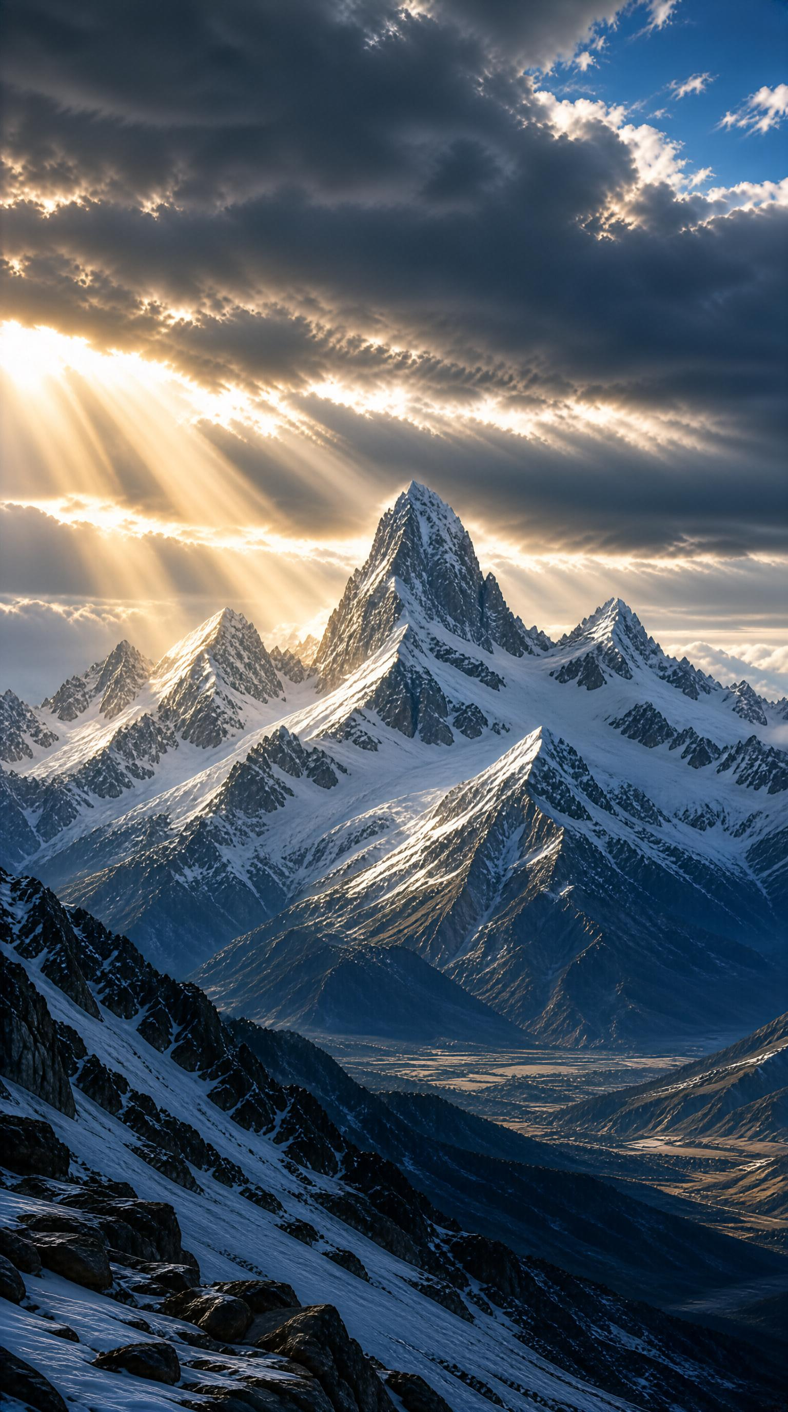 Majestic Snow - capped Mountains