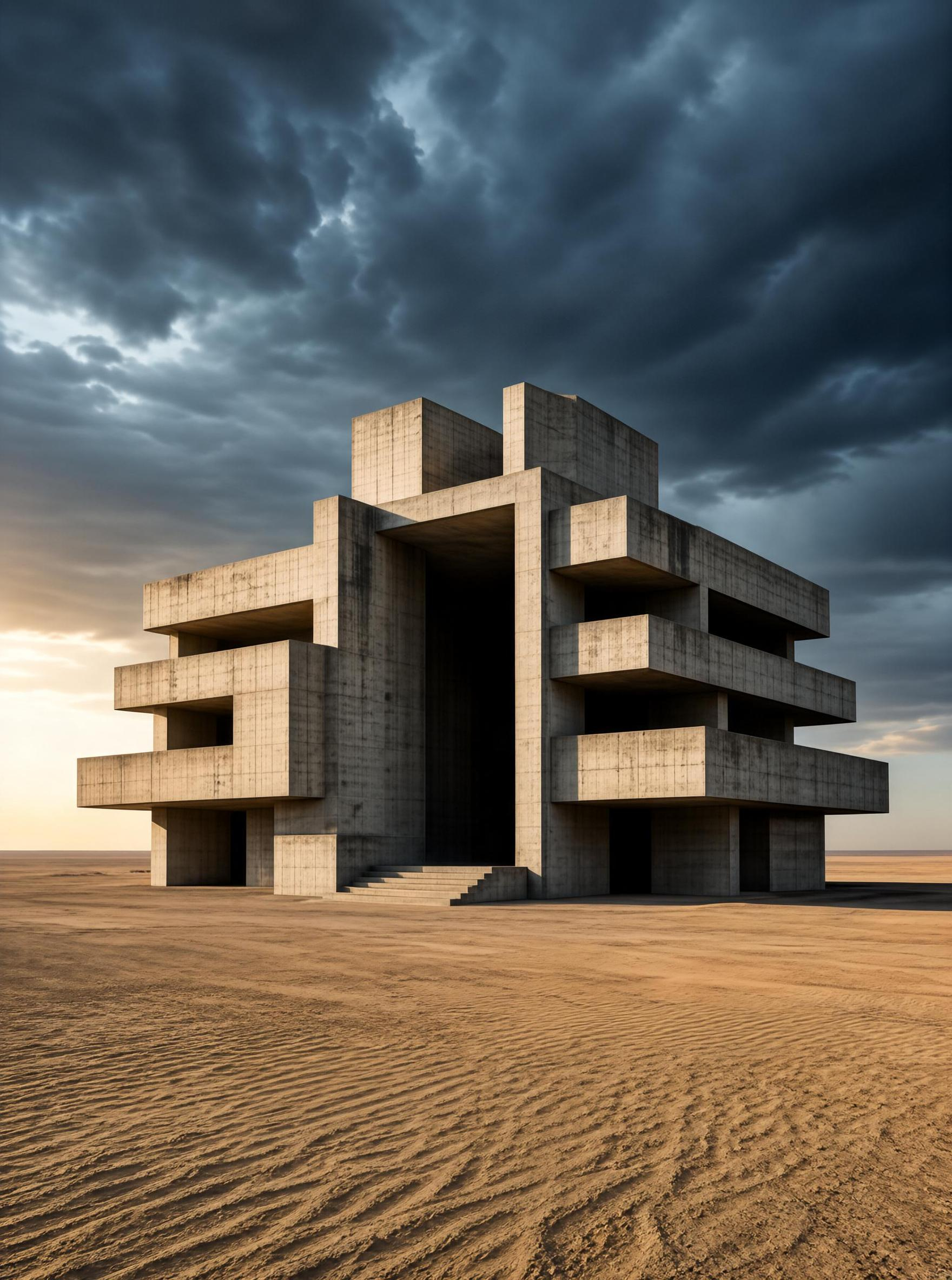 Desert Brutalist Structure
