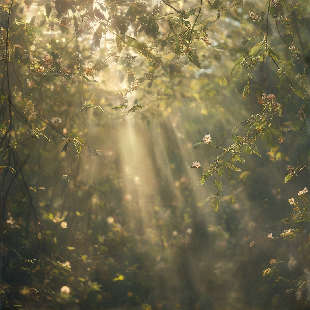 Sunlight Through Forest
