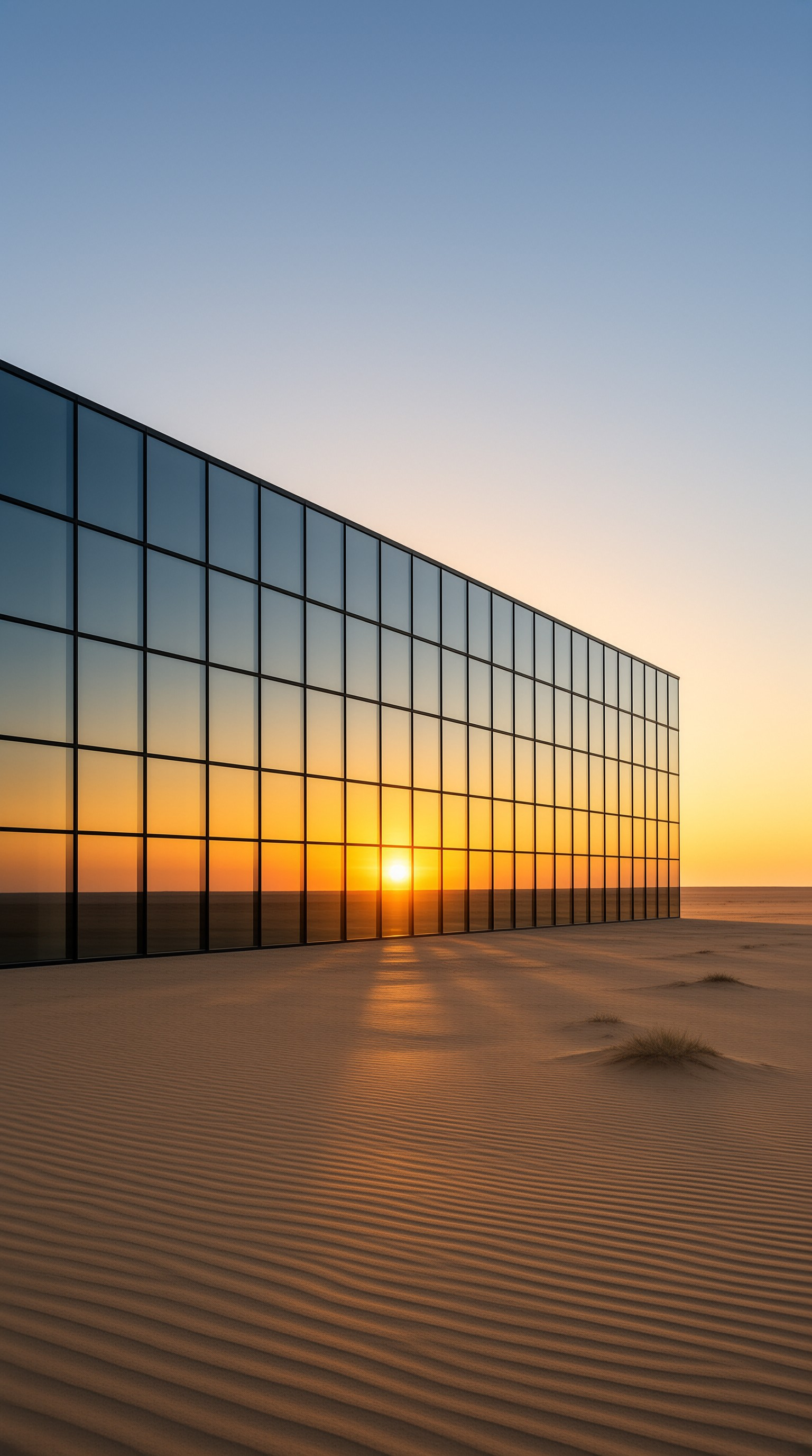Glass Building at Sunset