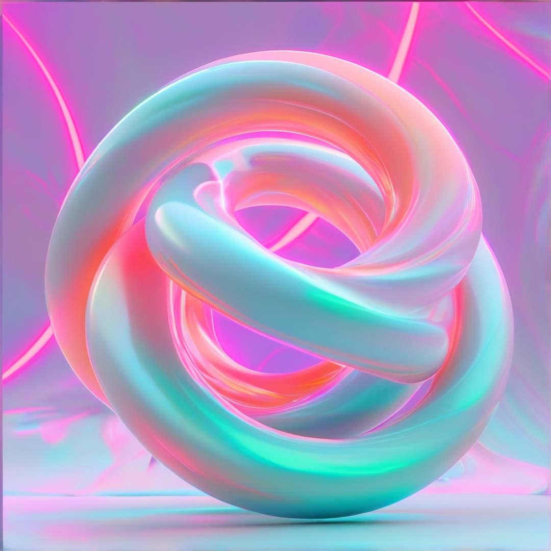 Abstract Swirling Neon Tubes