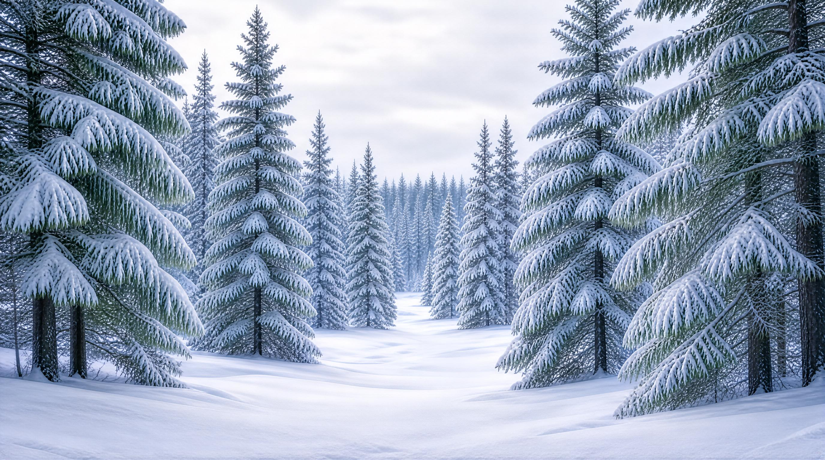 Snowy Pine Forest