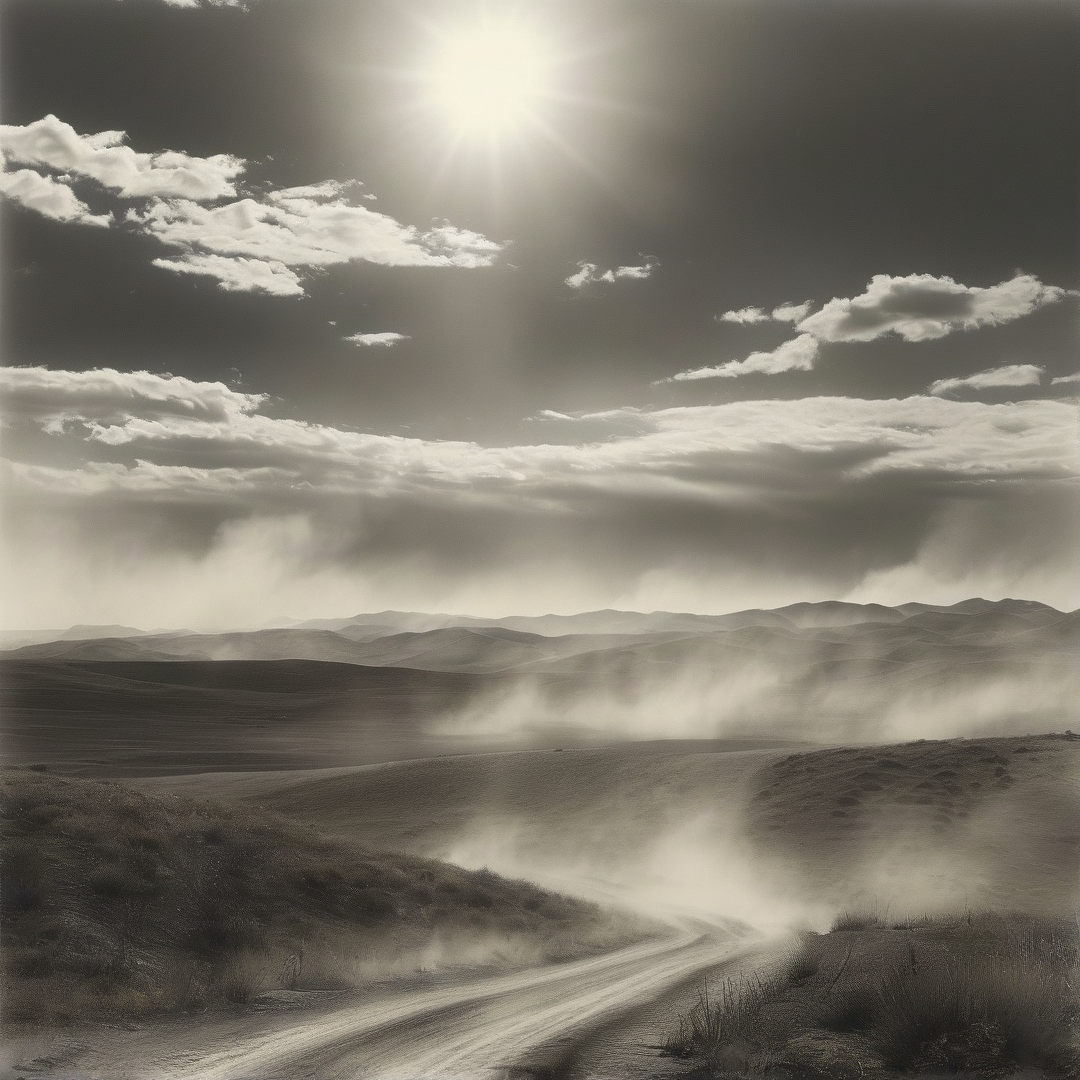 Monochrome Desert Scene