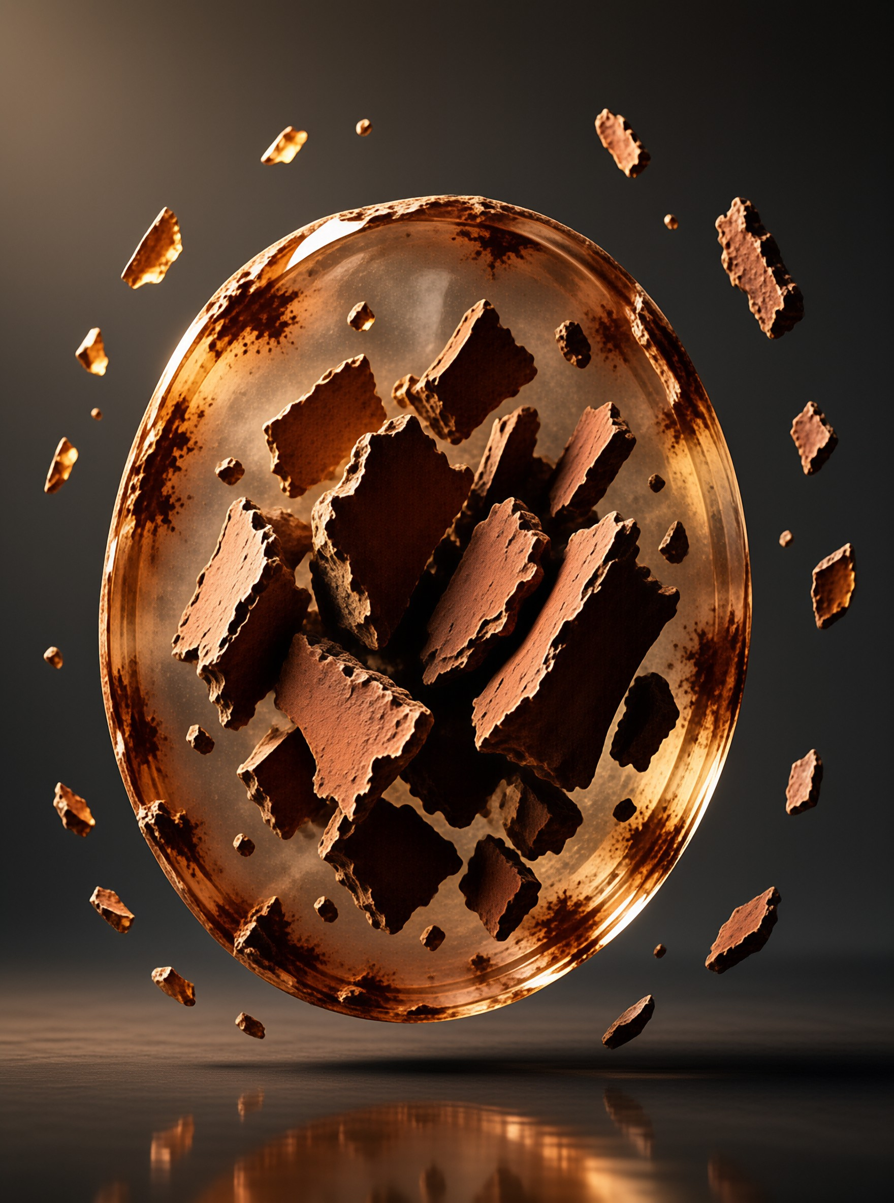 Amber Disc — Suspended Fragment Study