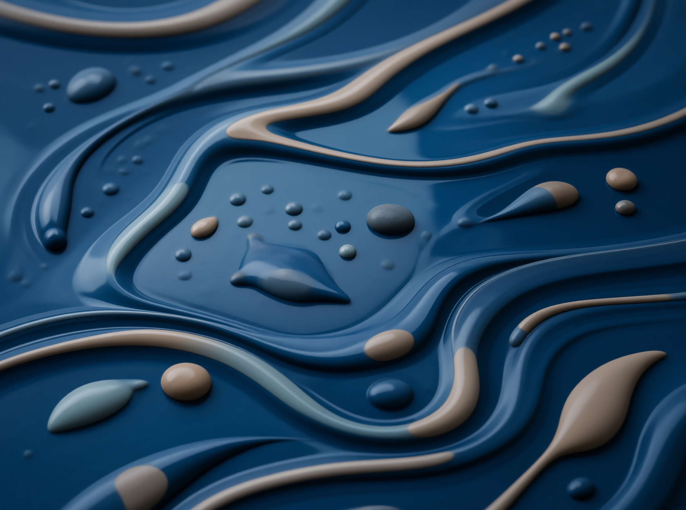 Abstract Blue Fluid Swirl