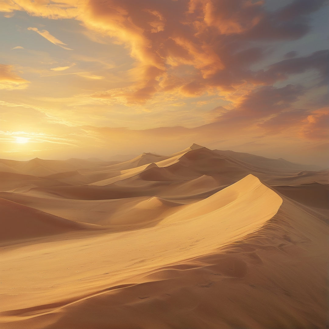 Golden Desert Dunes at Sunset
