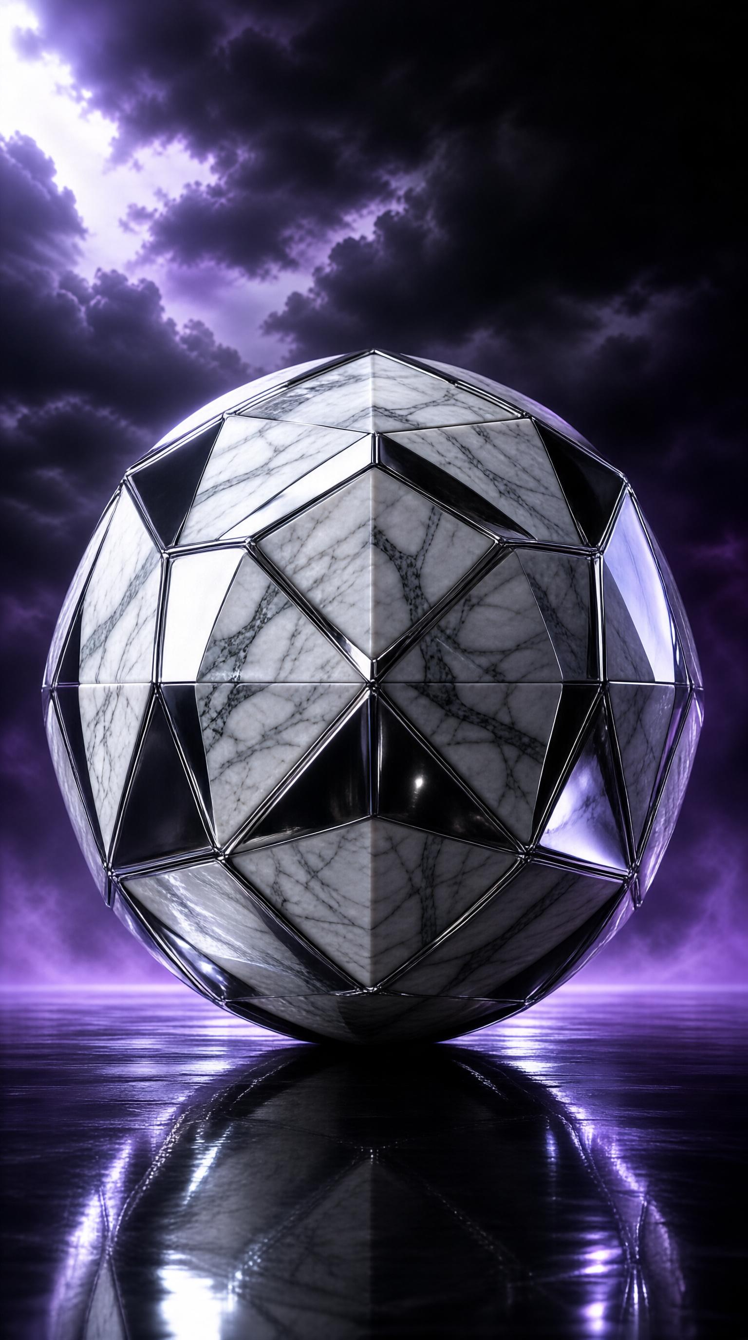 Faceted Marble Sphere