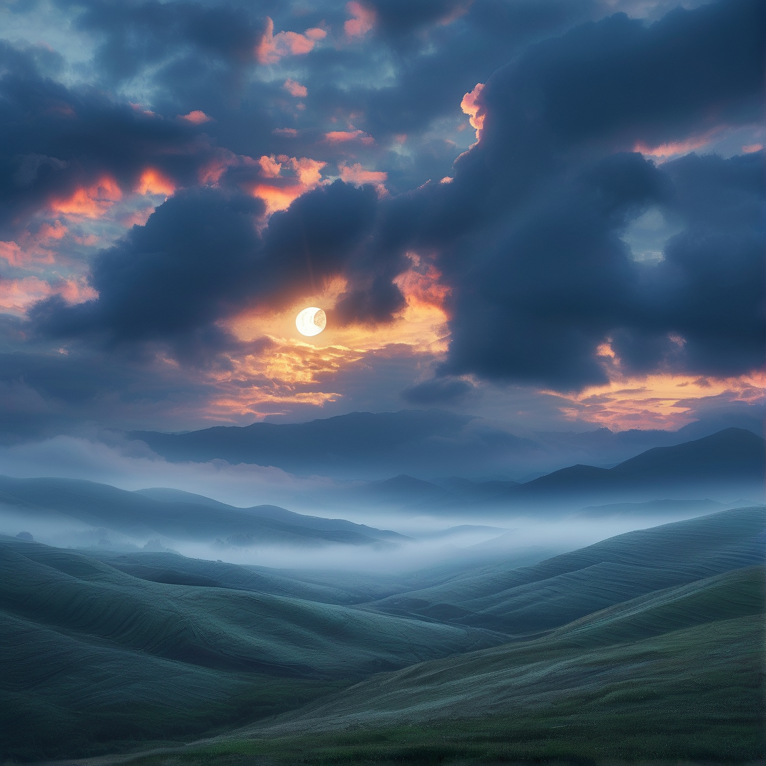 Misty Mountain Sunset