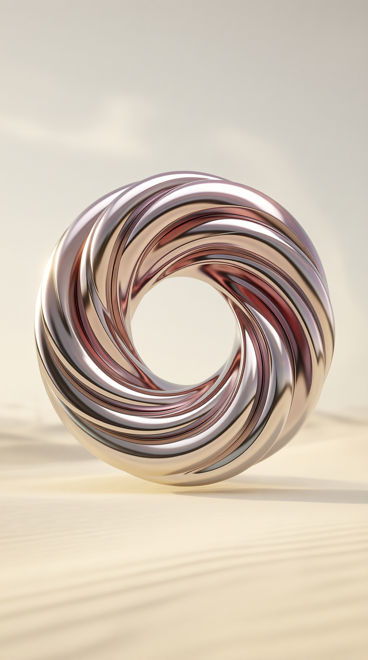 Metallic Twisted Torus Sculpture