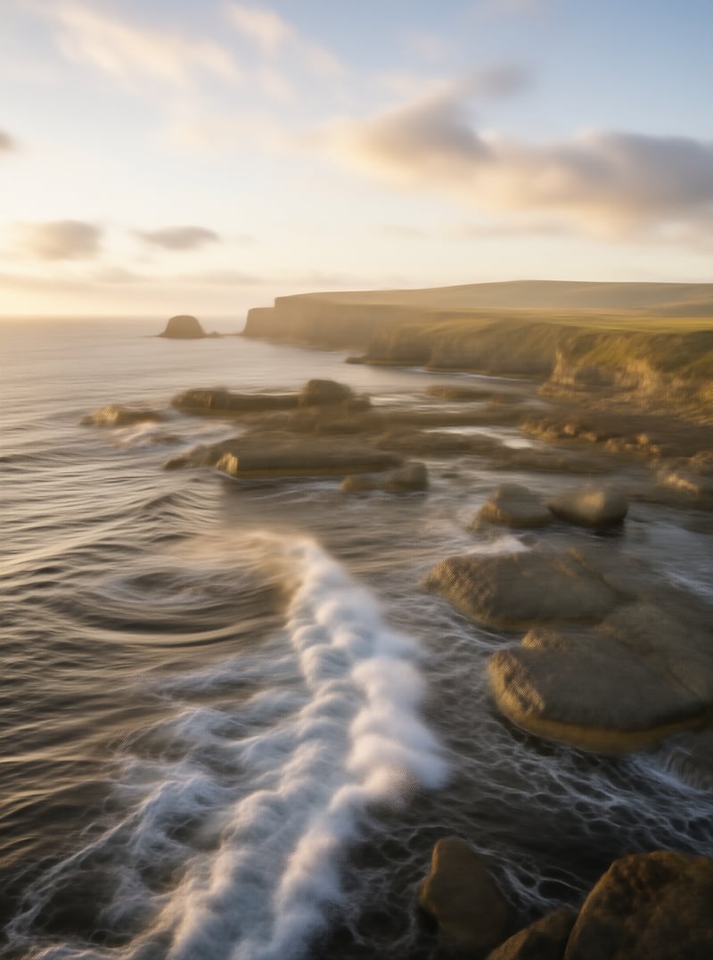 Golden Hour Coastal Cliffs