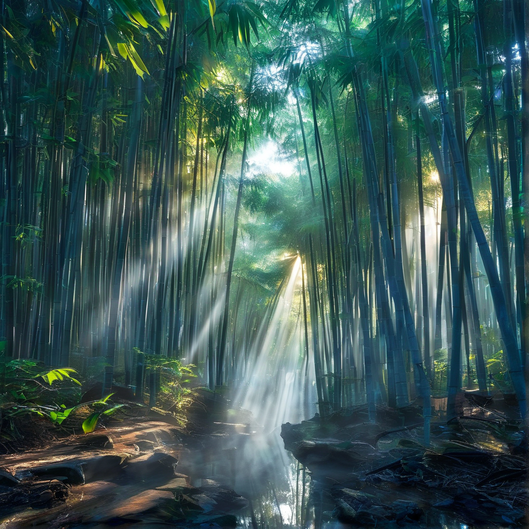 Sunlight in Bamboo Forest