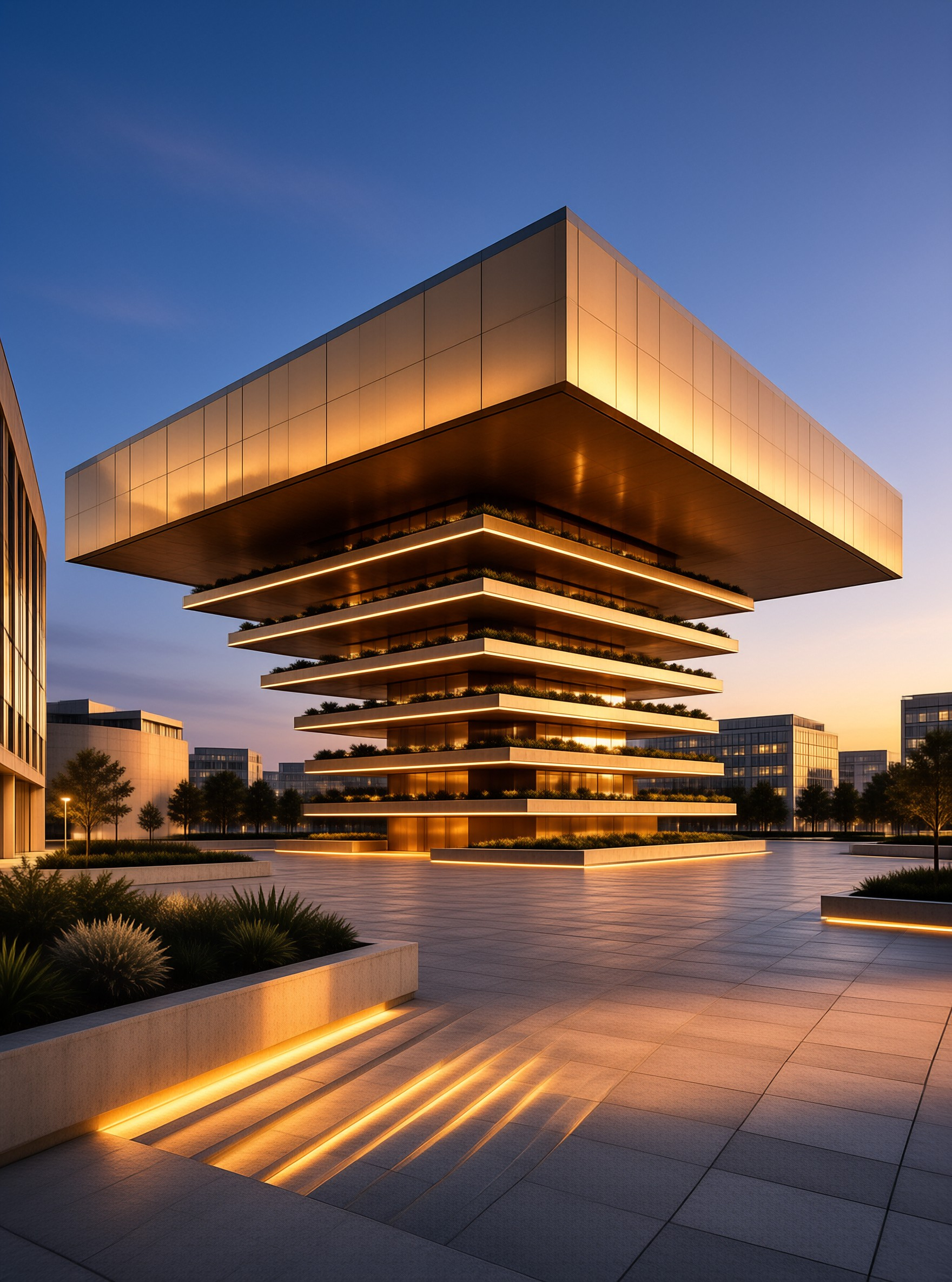 Futuristic Stacked Building