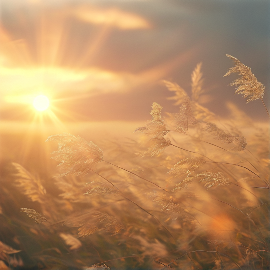 Golden Hour Grass Field