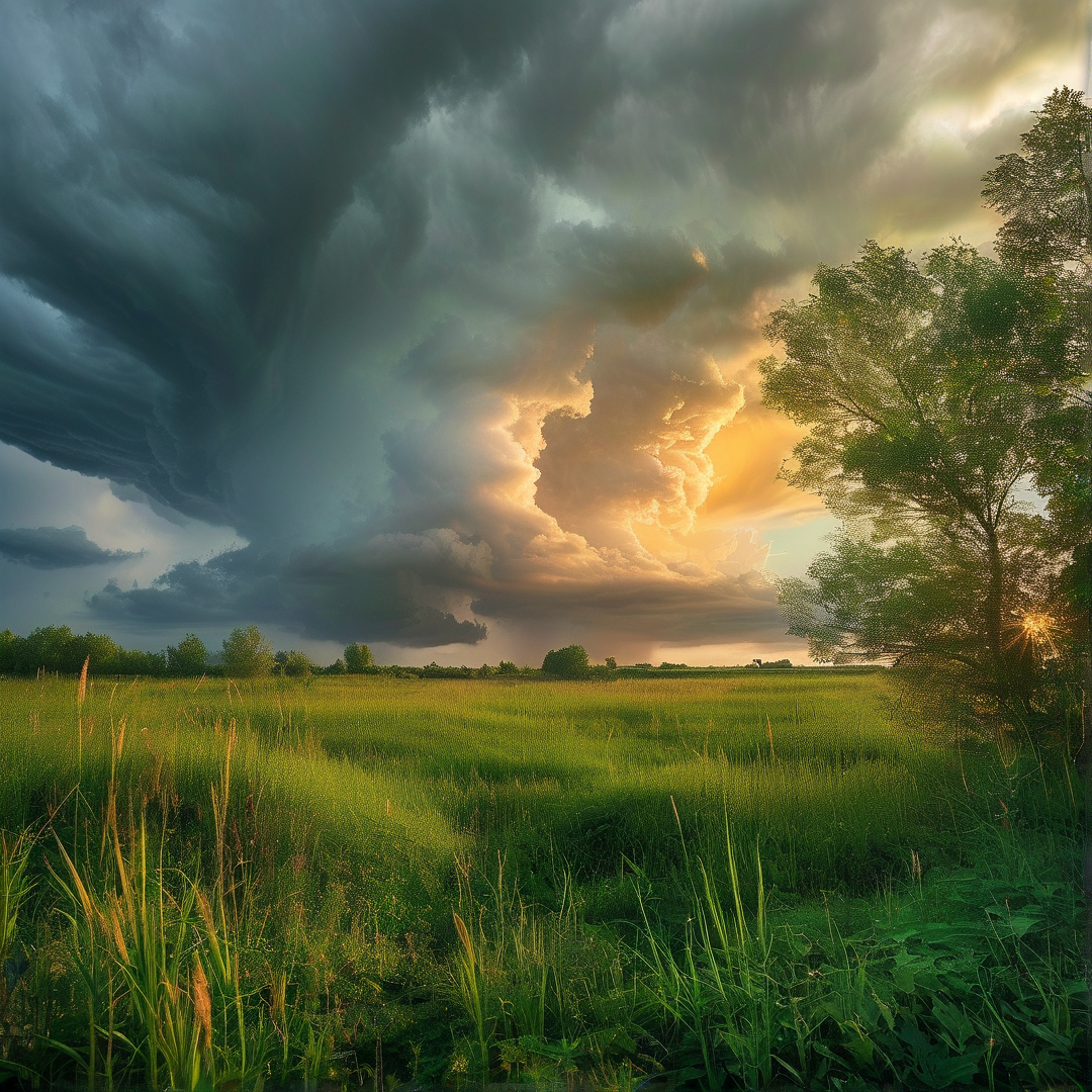 Dramatic Storm Over Field