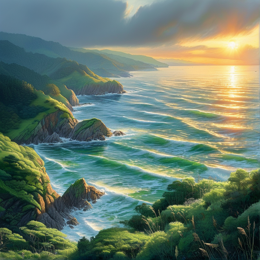 Coastal Sunset Landscape