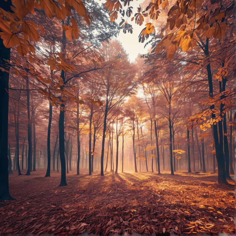 Golden Autumn Forest Light