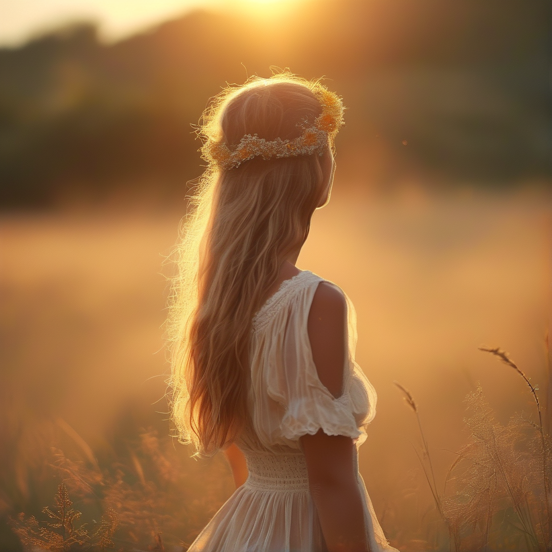 Golden Hour Girl in Field