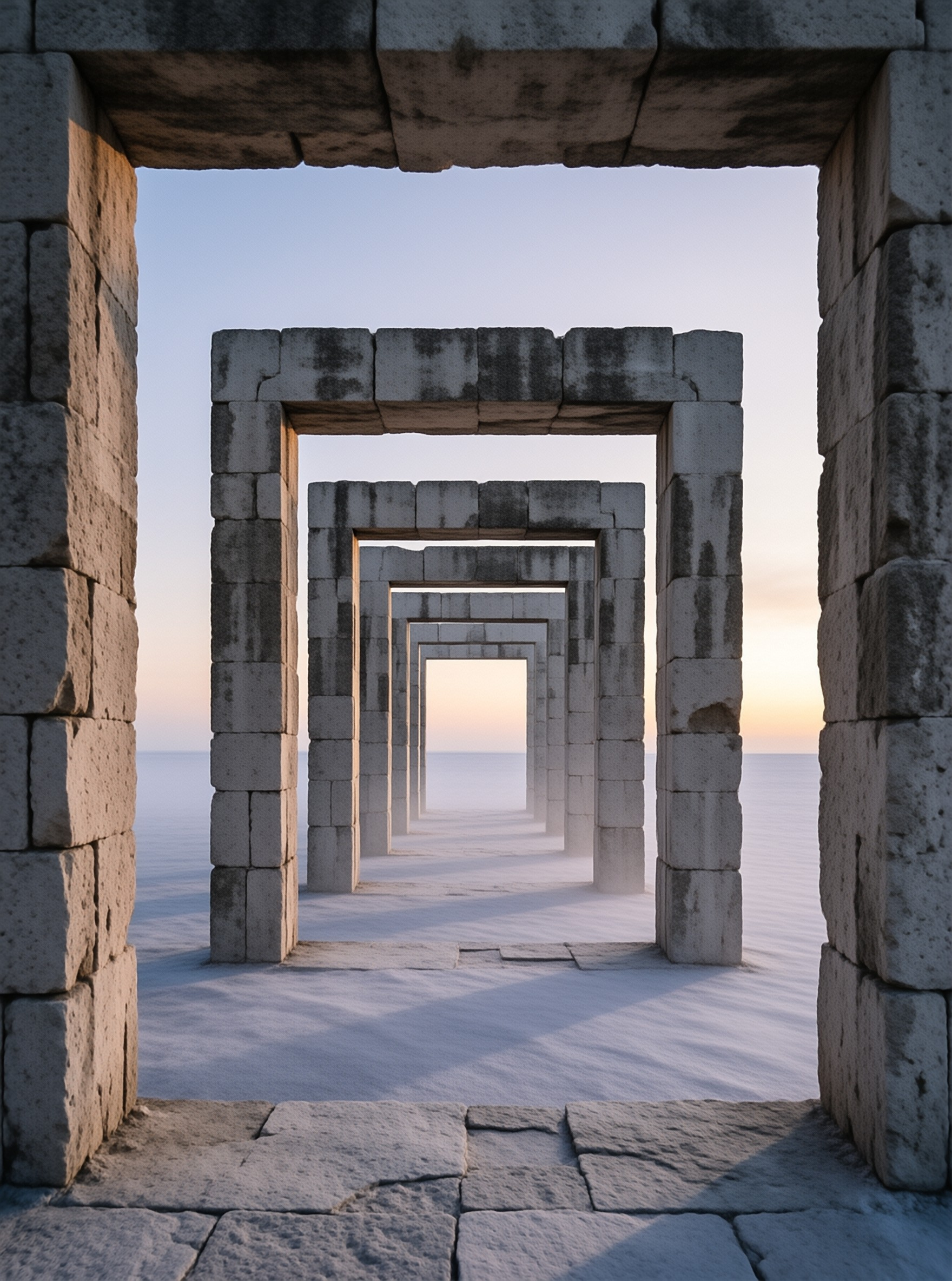 Stone Archway Corridor
