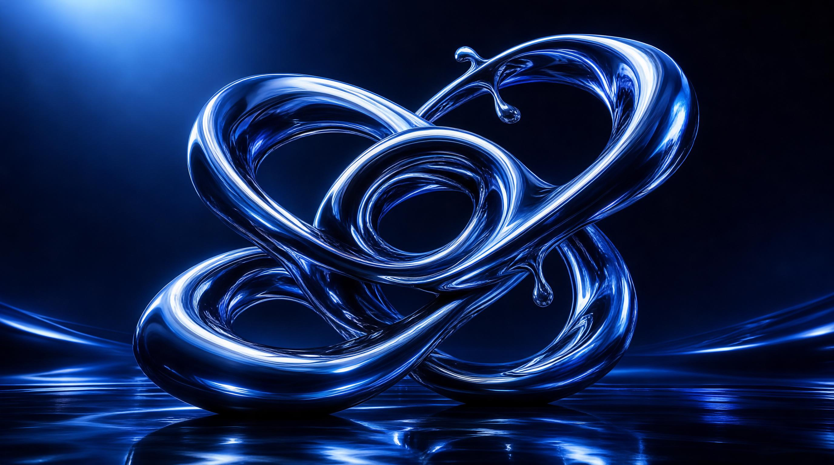 Abstract Blue Liquid Form