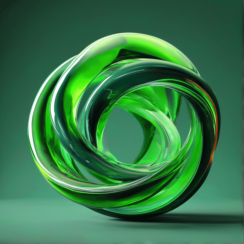 Green Spiral Glass Sculpture