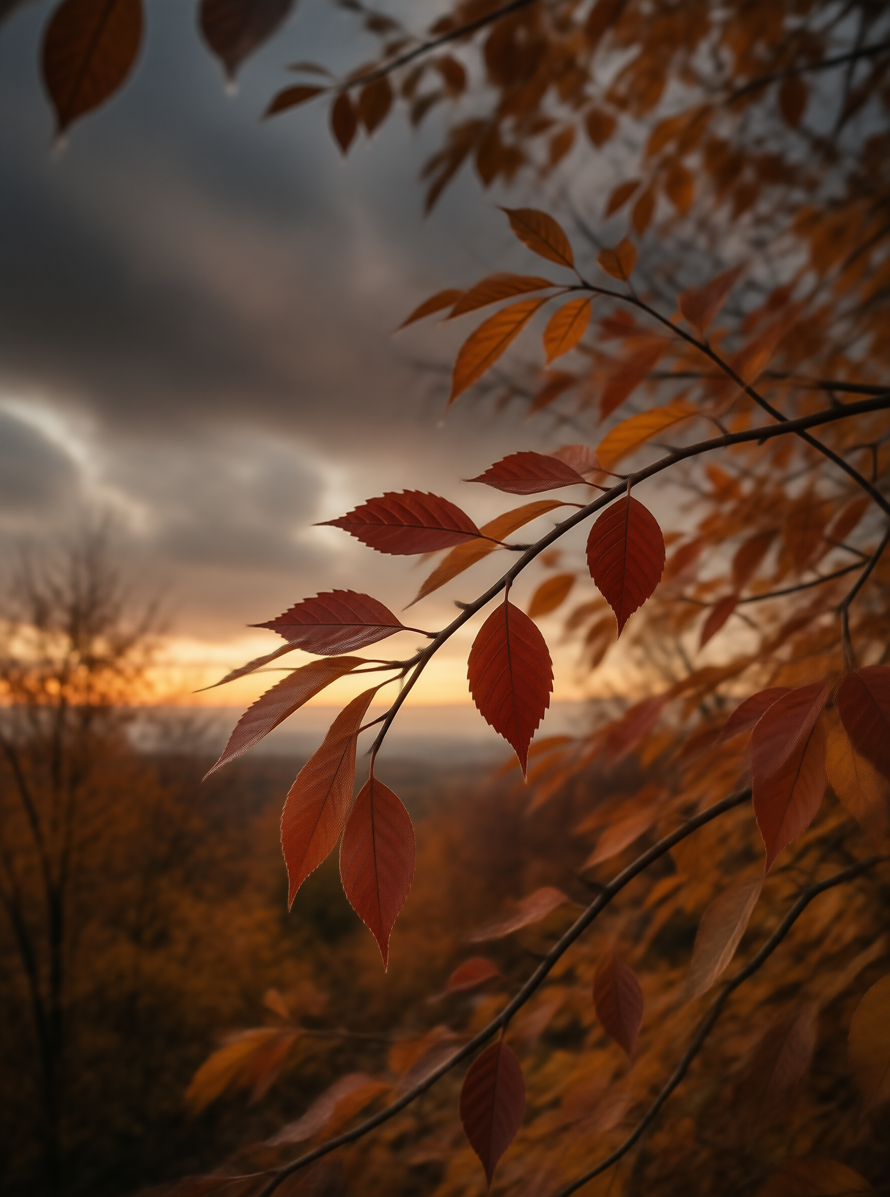 Autumn Leaves at Dusk