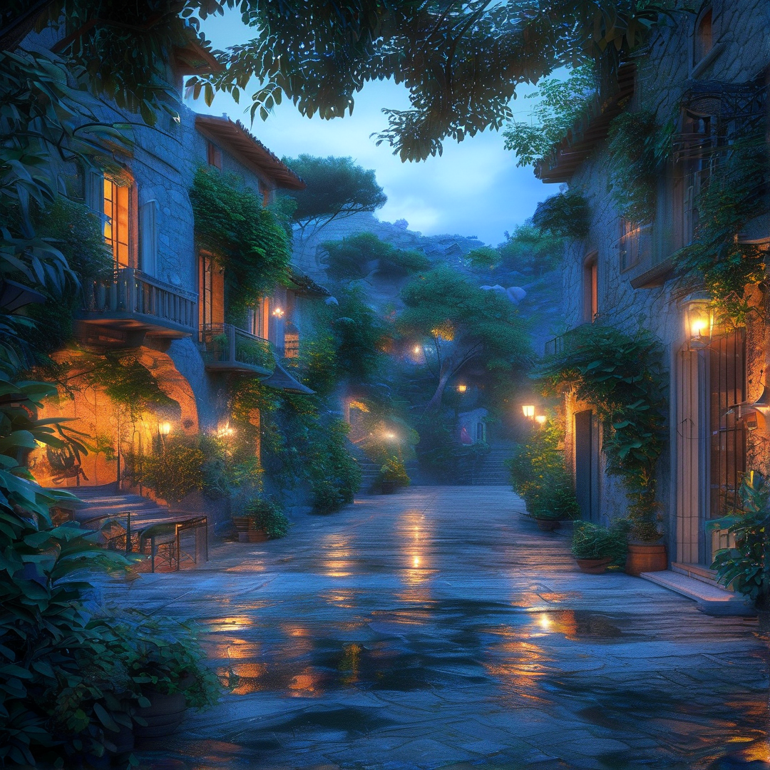 Rainy Twilight in Old Town
