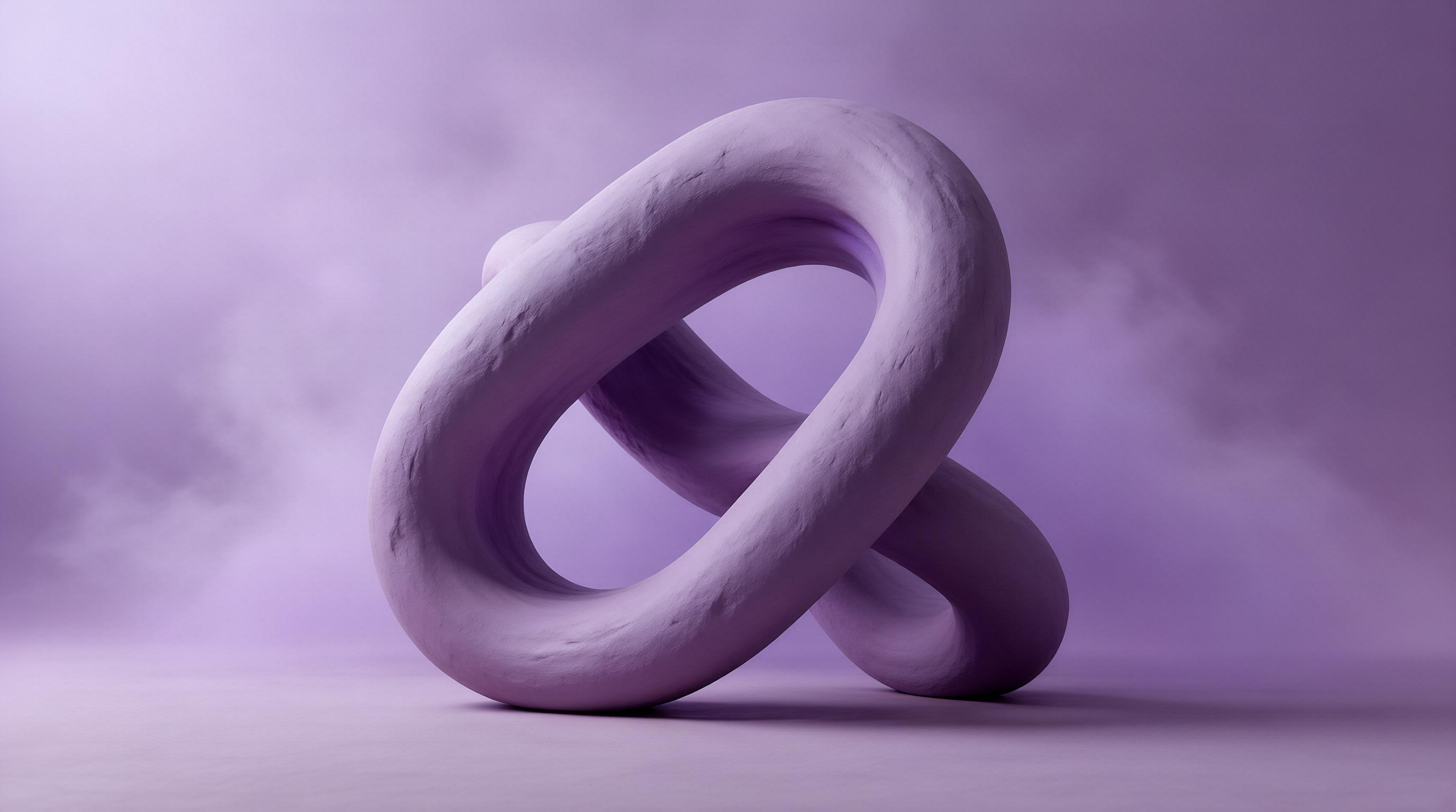 Purple Torus Knot Sculpture