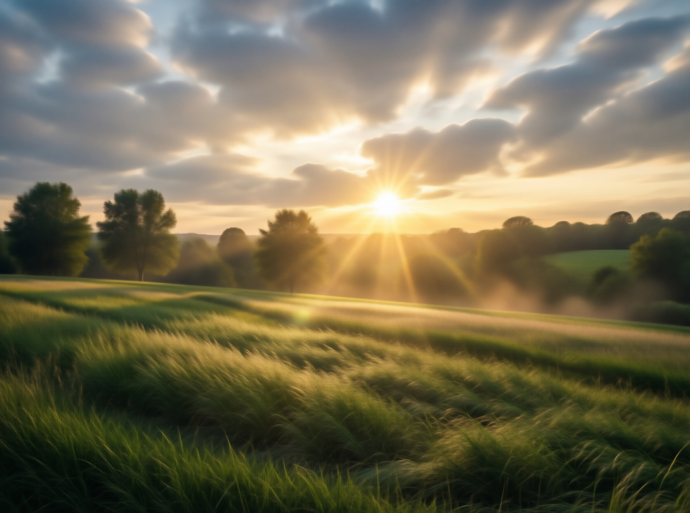 Sunrise Grassland Landscape