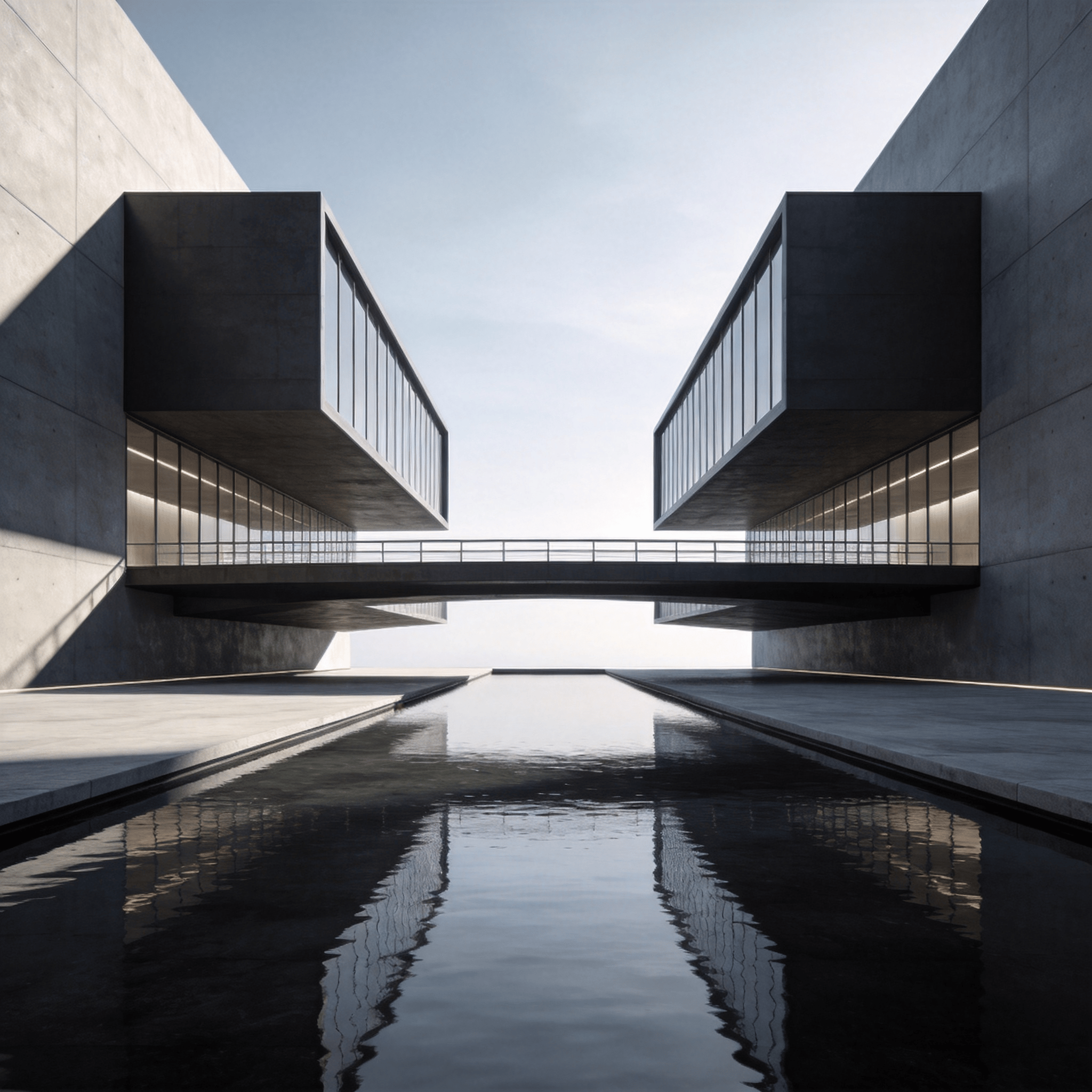 Bridge with Floating Cantilever — Reflecting Pool
