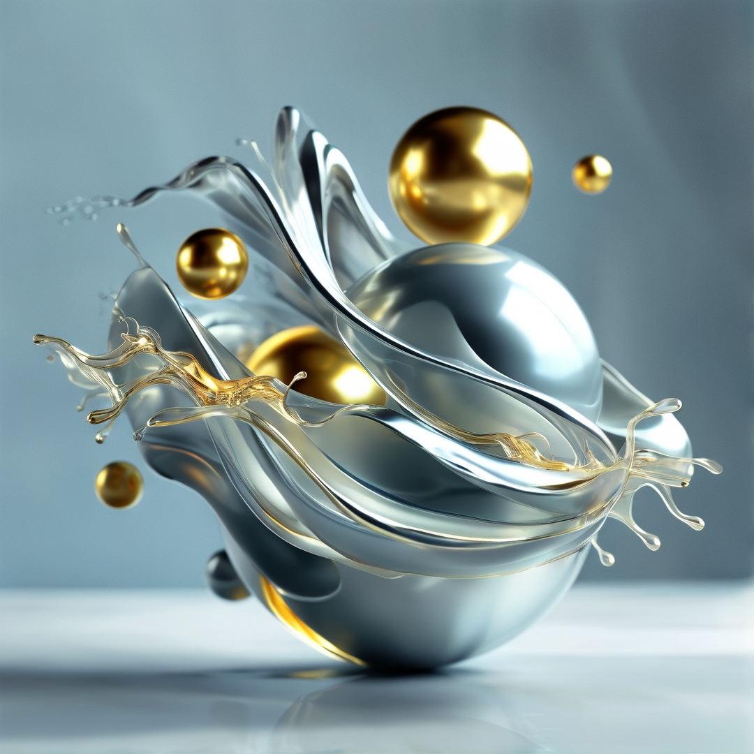 Abstract Metallic Fluid Art