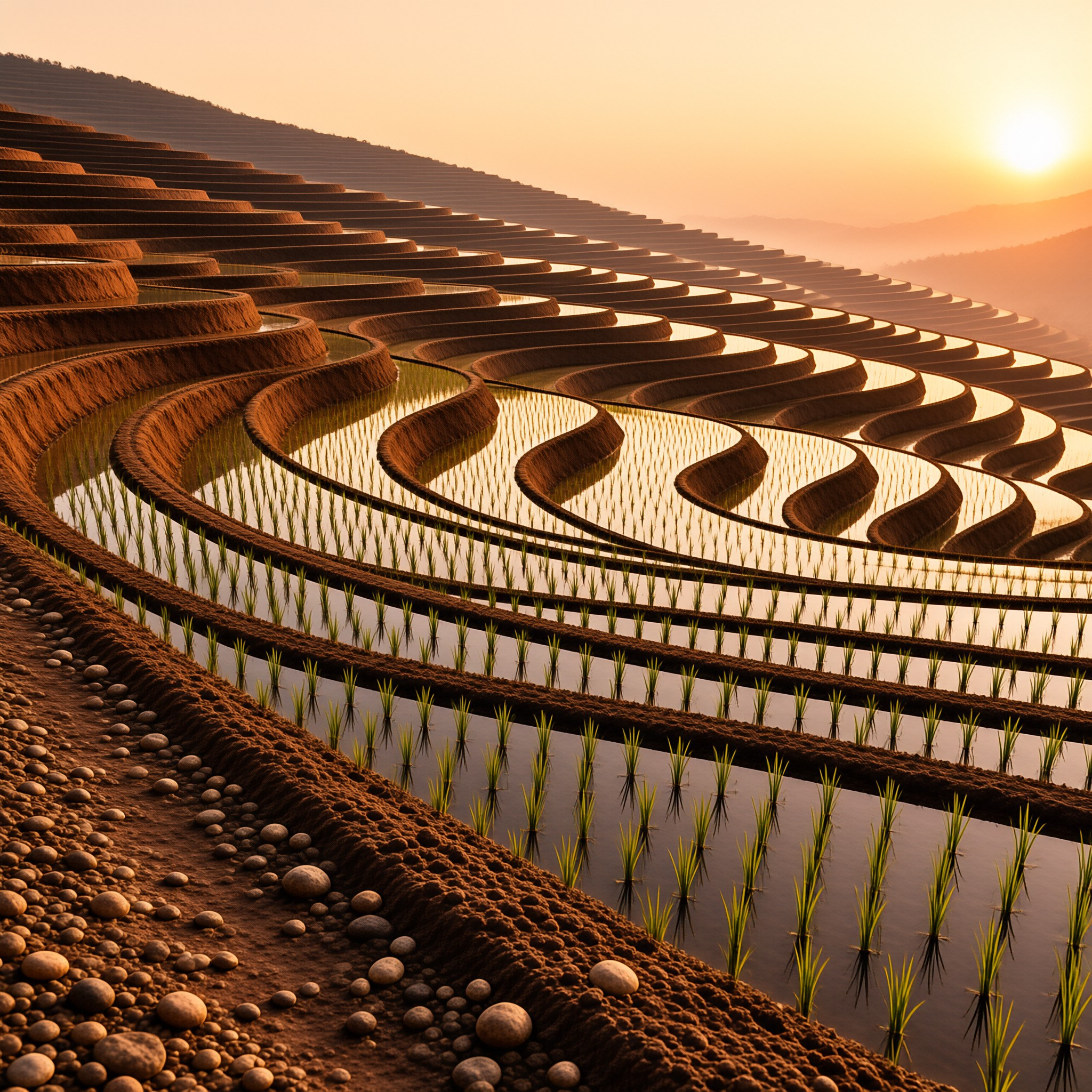 Golden Terraced Rice Fields
