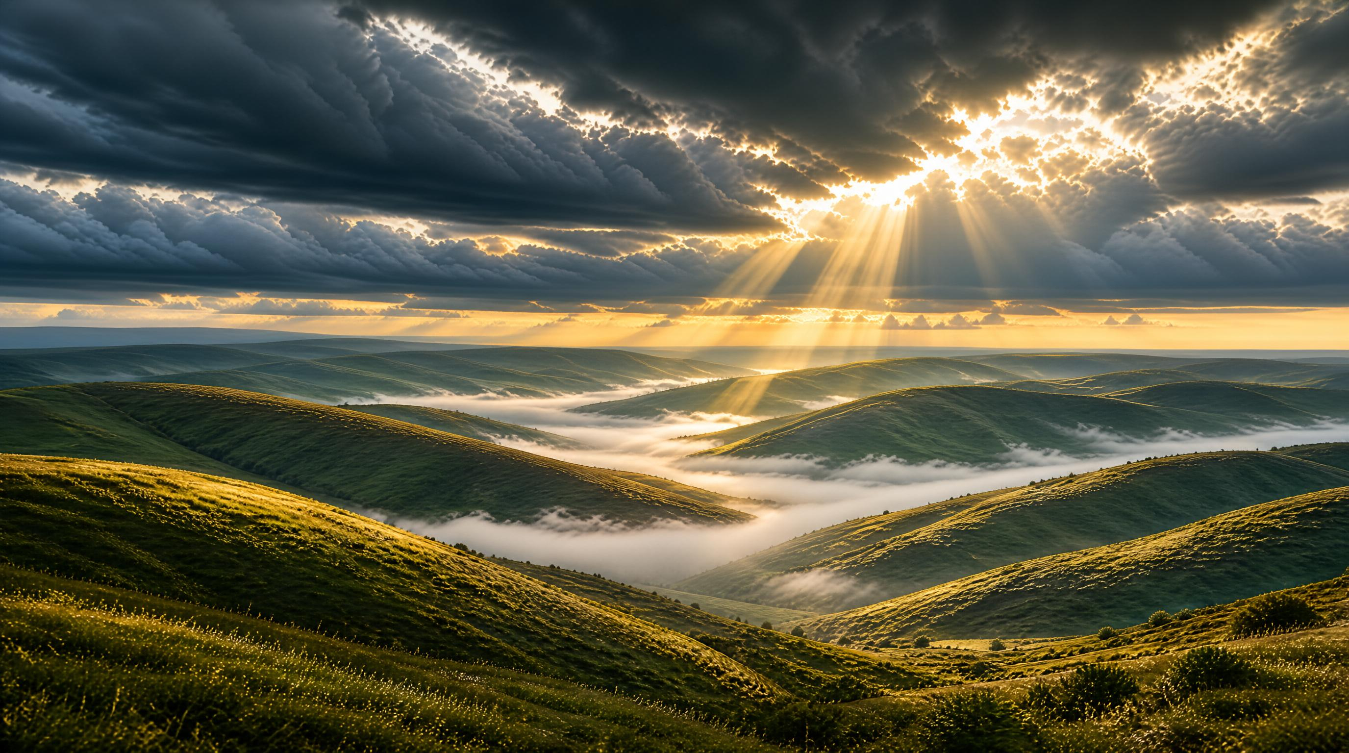 Sunrise over Rolling Hills